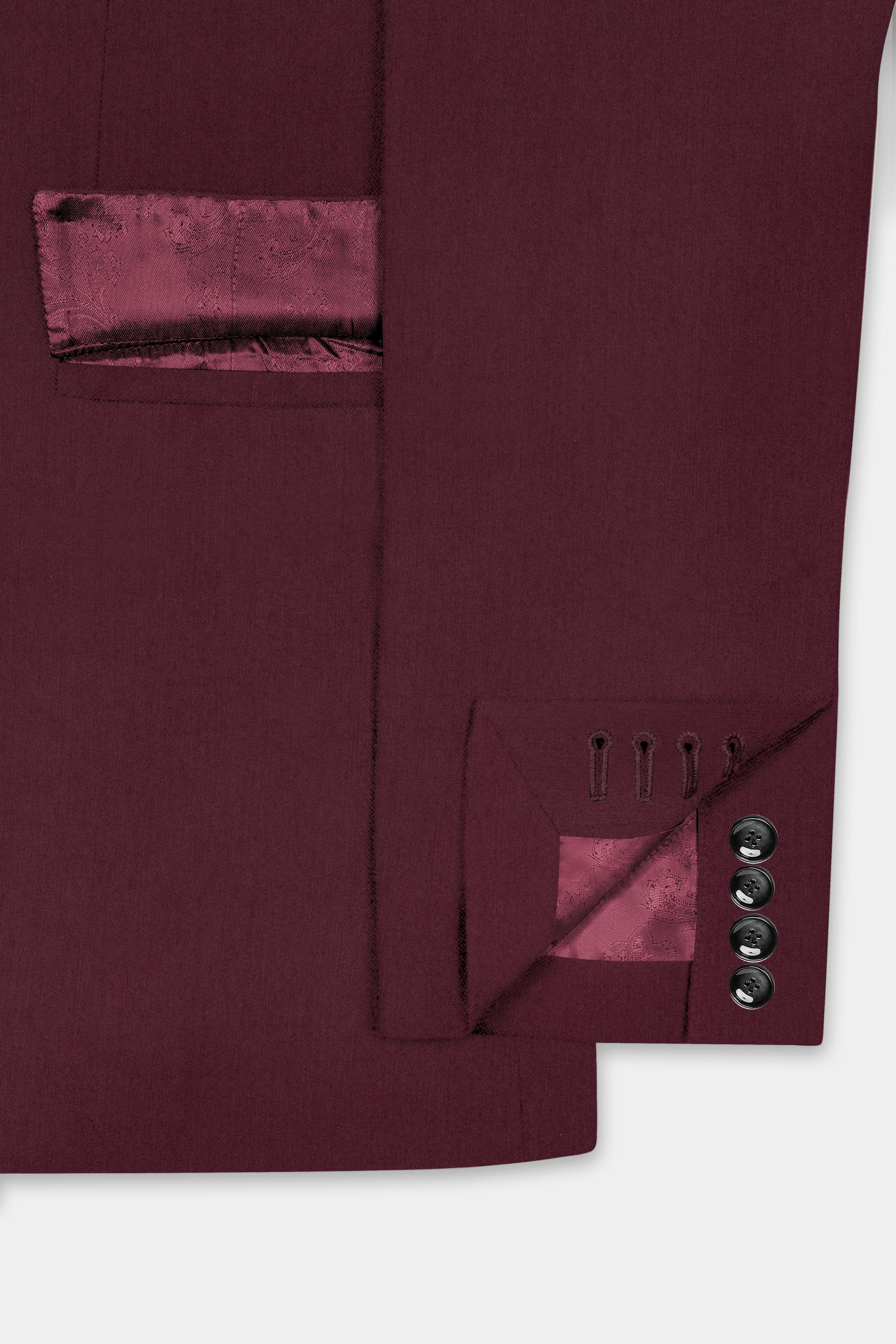 Tamarind Maroon Wool Blend Single Breasted Suit