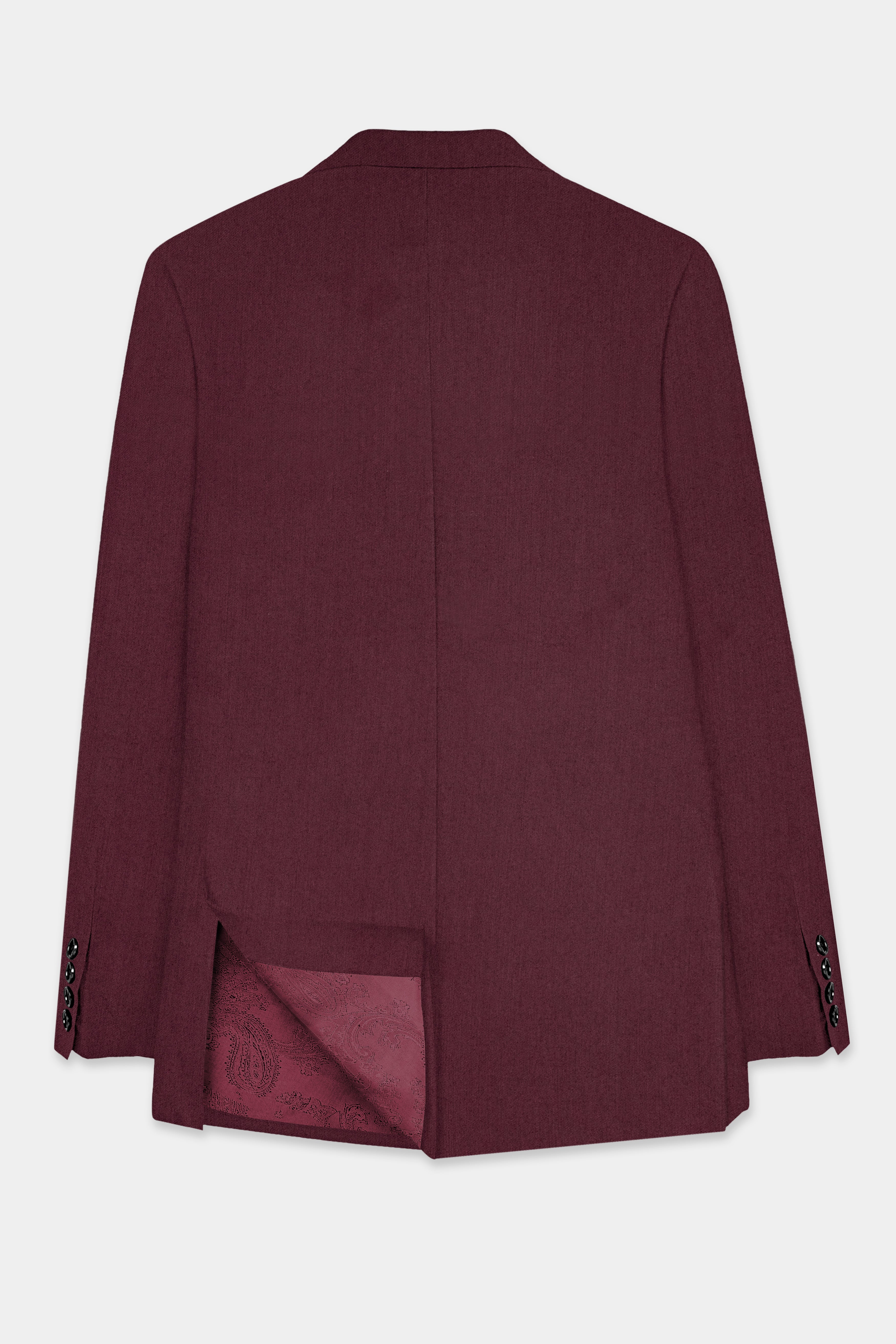 Tamarind Maroon Wool Blend Single Breasted Suit