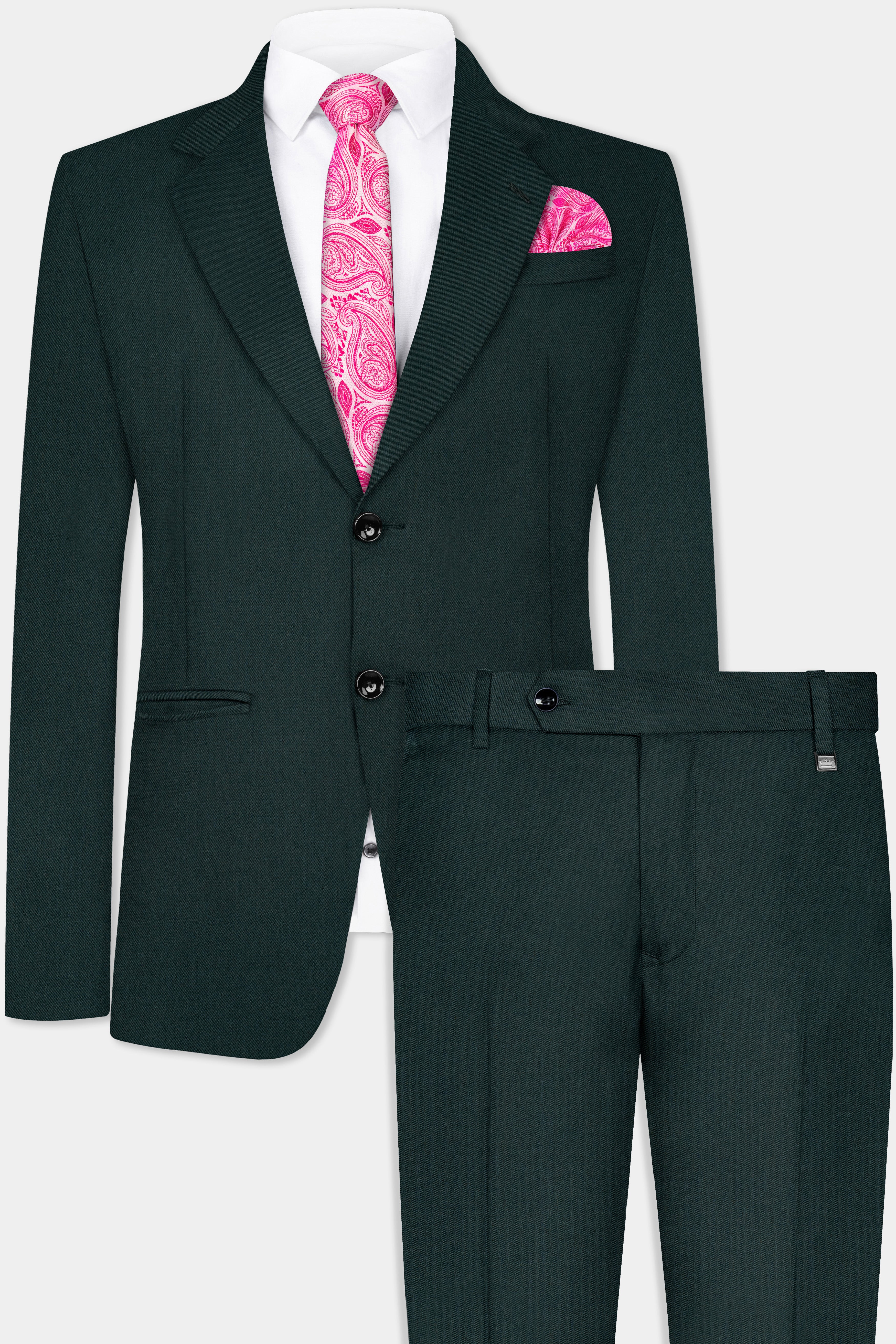Timber Green Wool Rich Single Breasted Suit