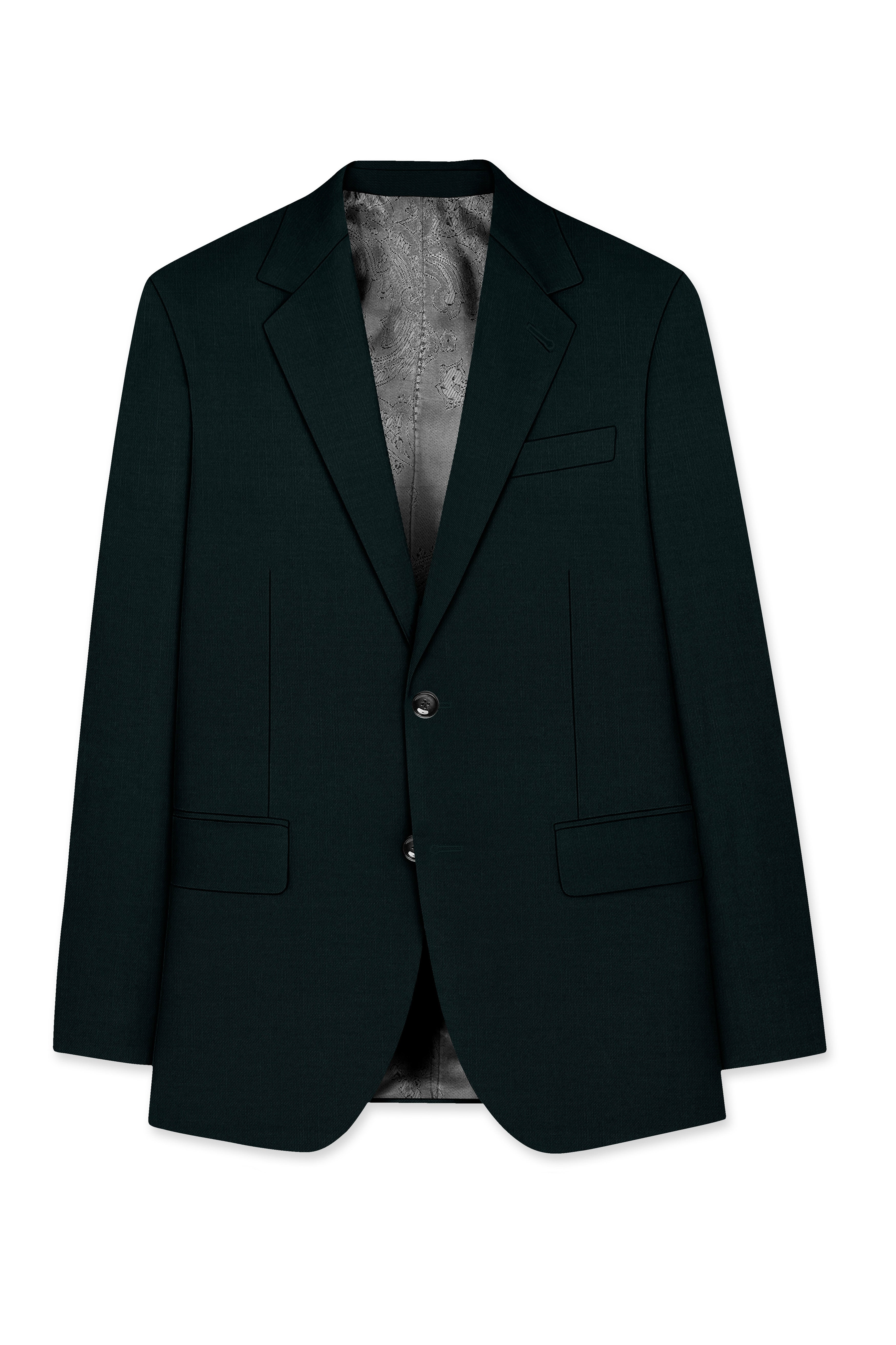 Timber Green Wool Rich Single Breasted Suit
