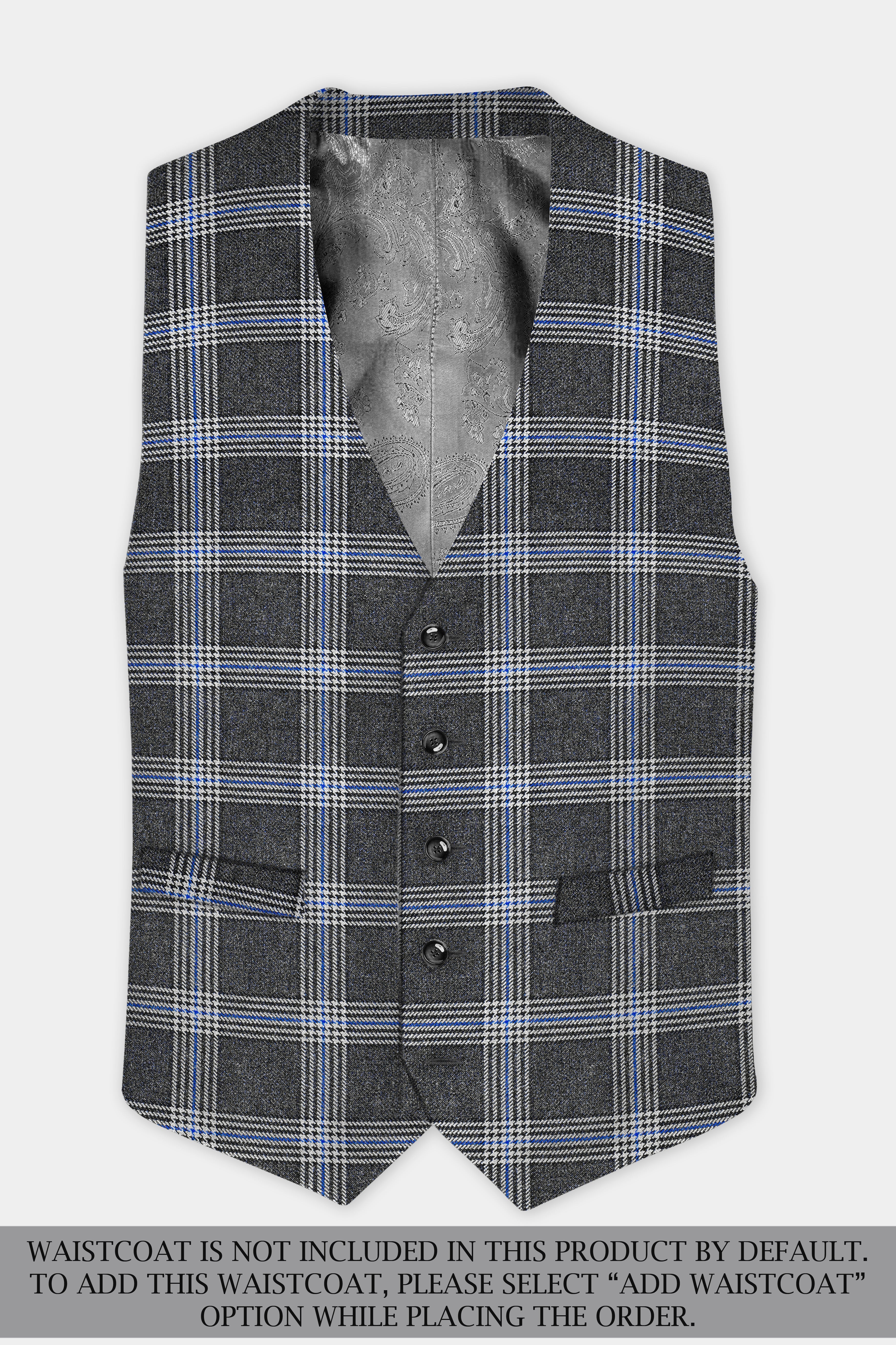 Iridium Gray Plaid Tweed Double Breasted Suit