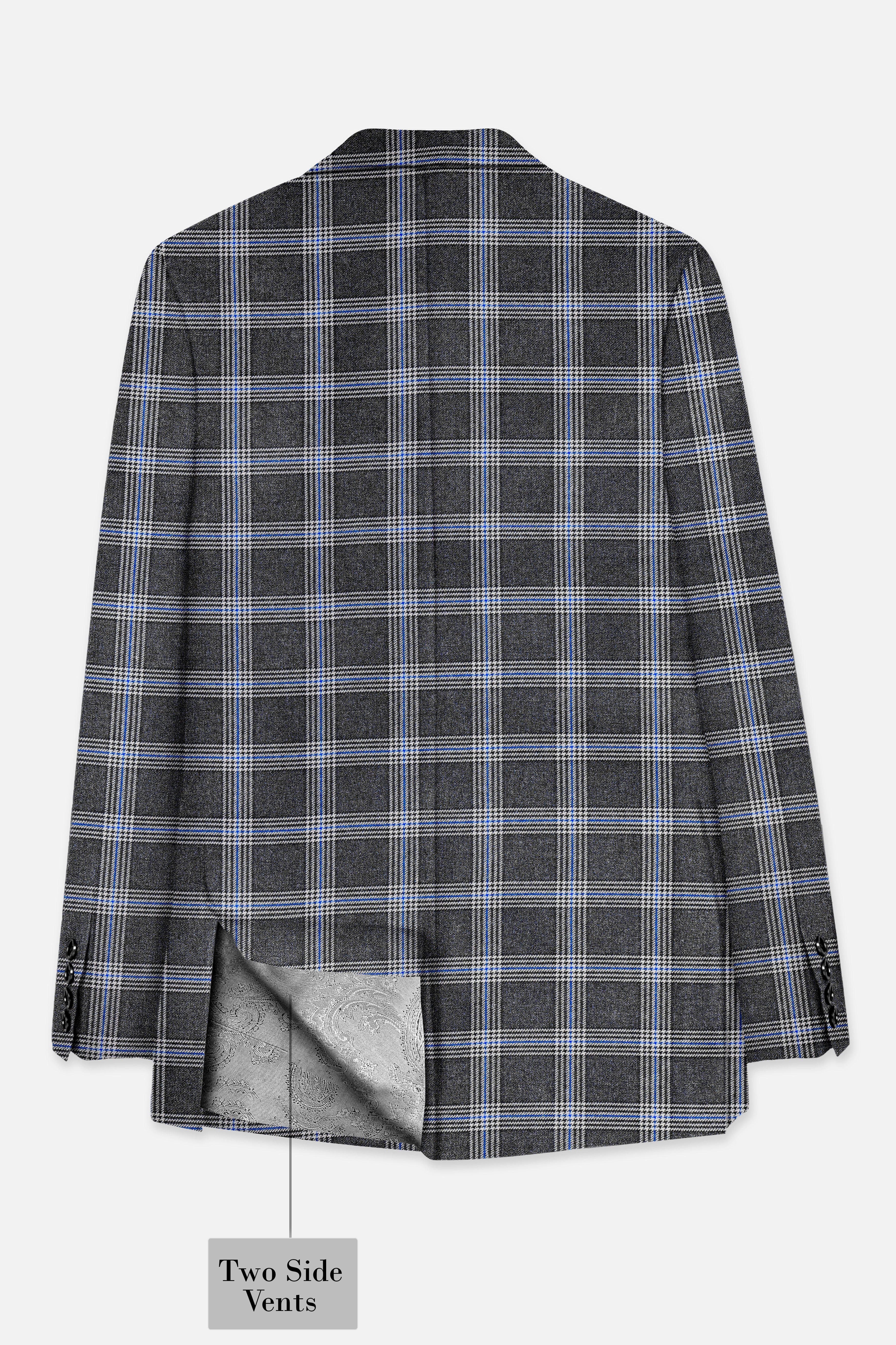 Iridium Gray Plaid Tweed Double Breasted Suit