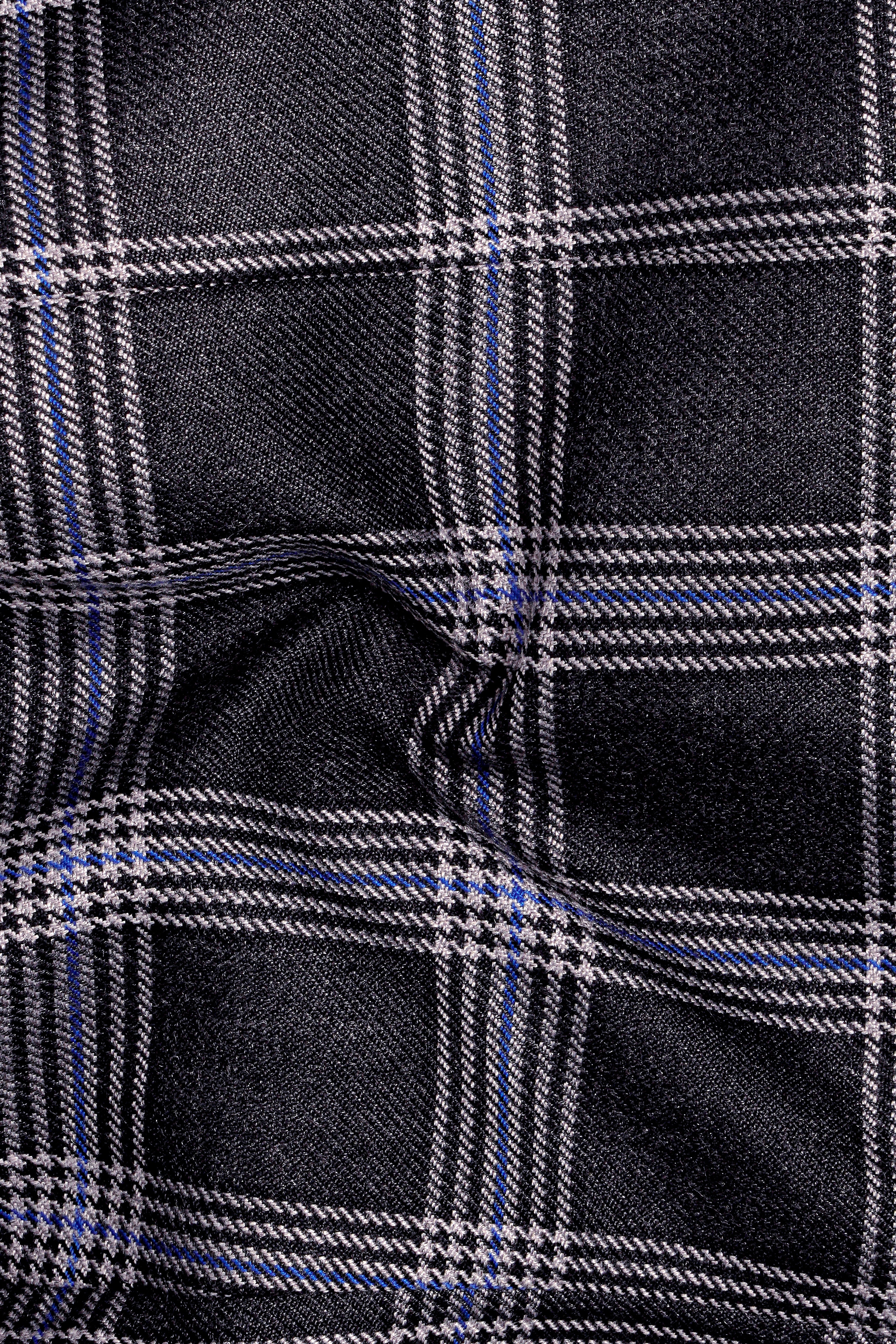 Iridium Gray Plaid Tweed Double Breasted Suit