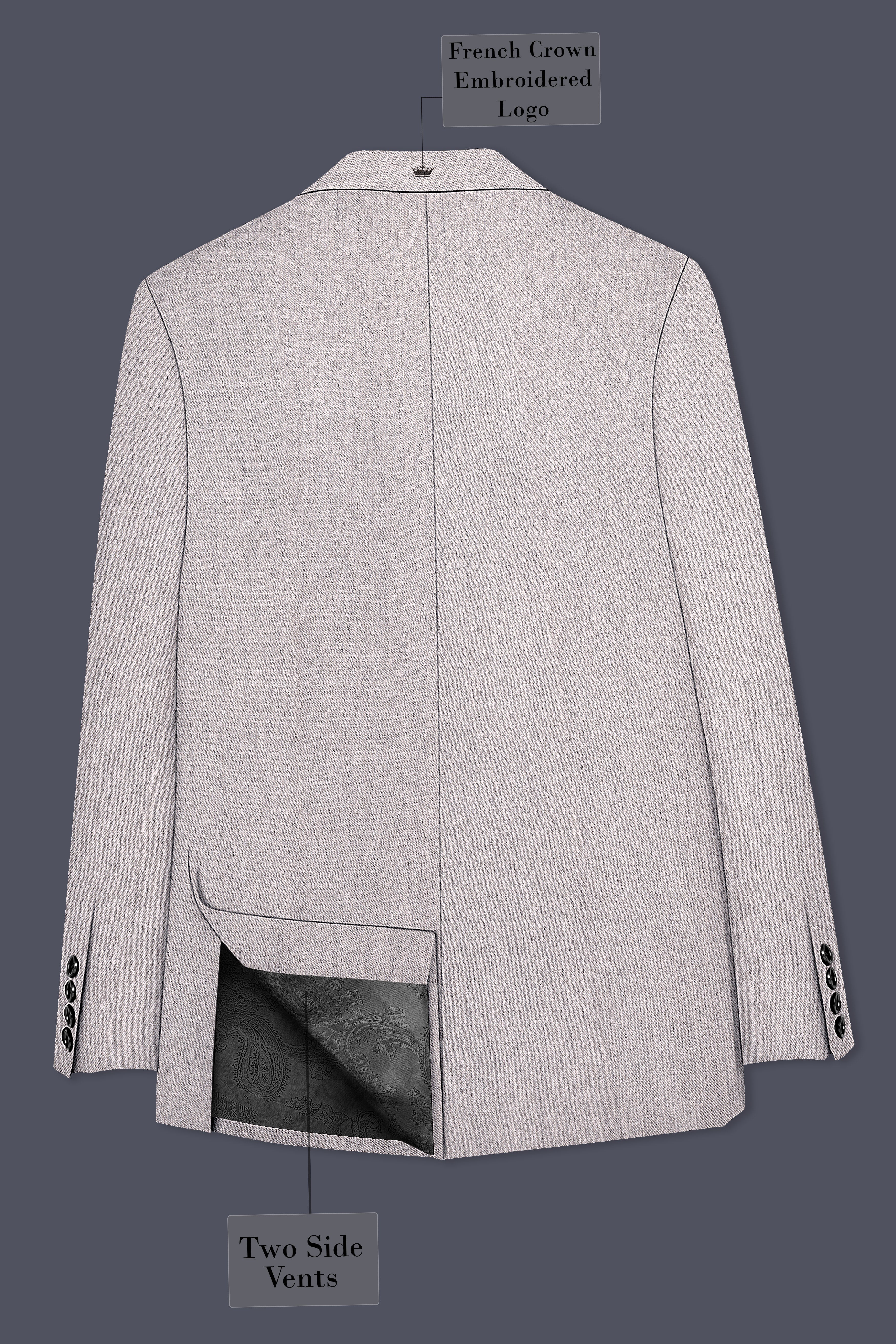 Spanish Gray Textured Wool Blend Suit