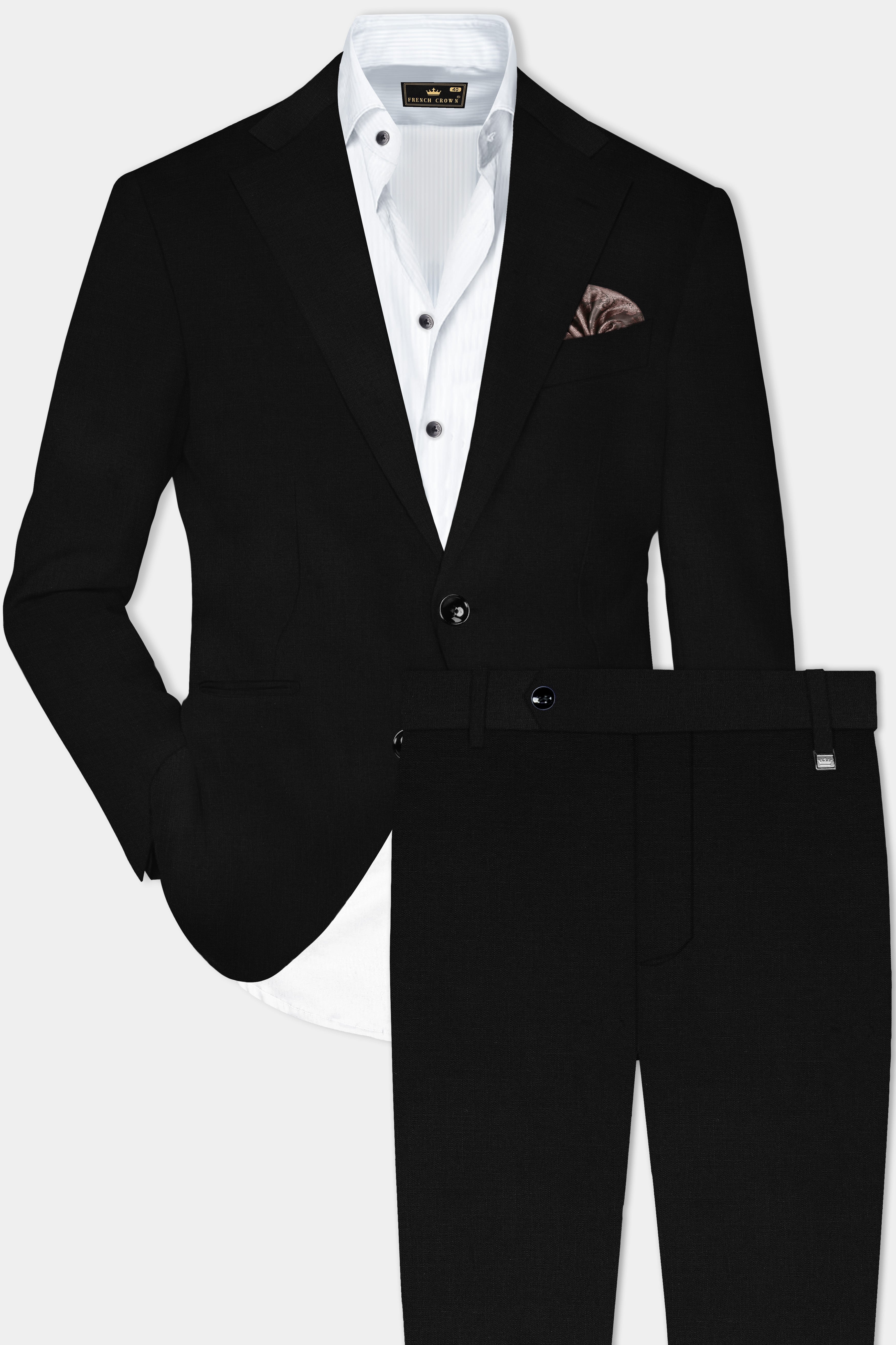 Jade Black Linen Performance Suit
