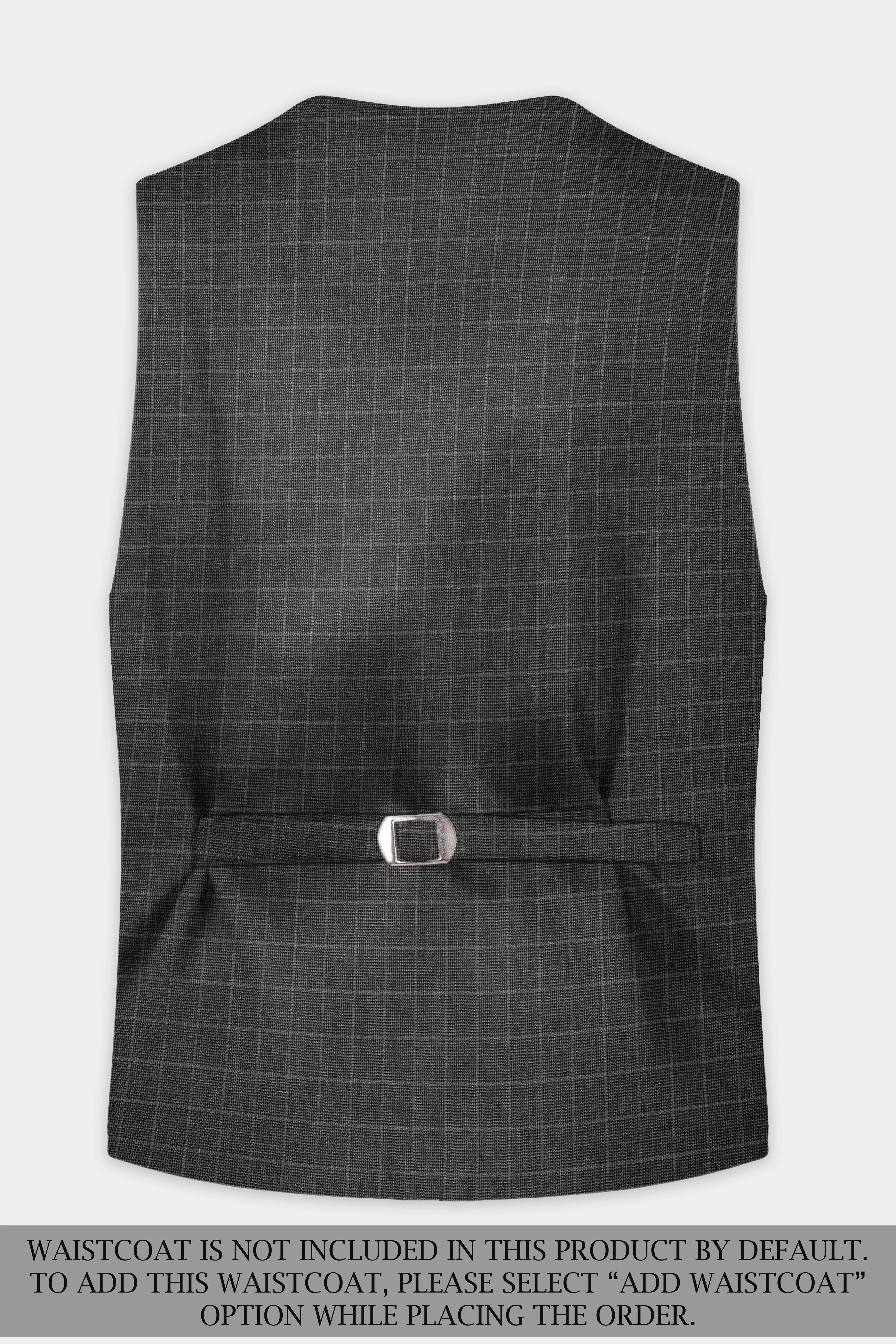Iridium Gray Plaid Wool Blend Single Breasted Suit