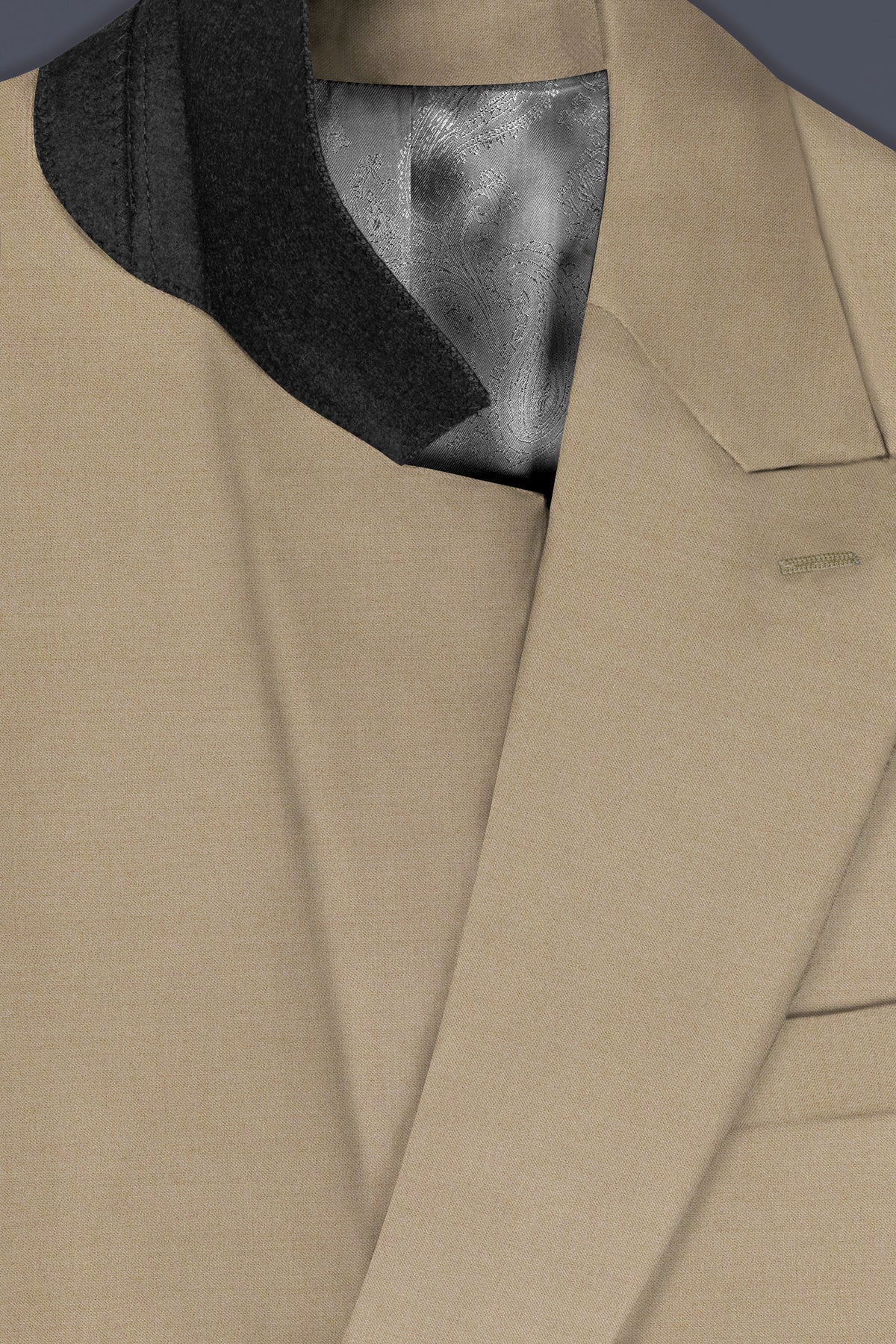 Hillary Cream Solid Wool Blend Double Breasted Suit