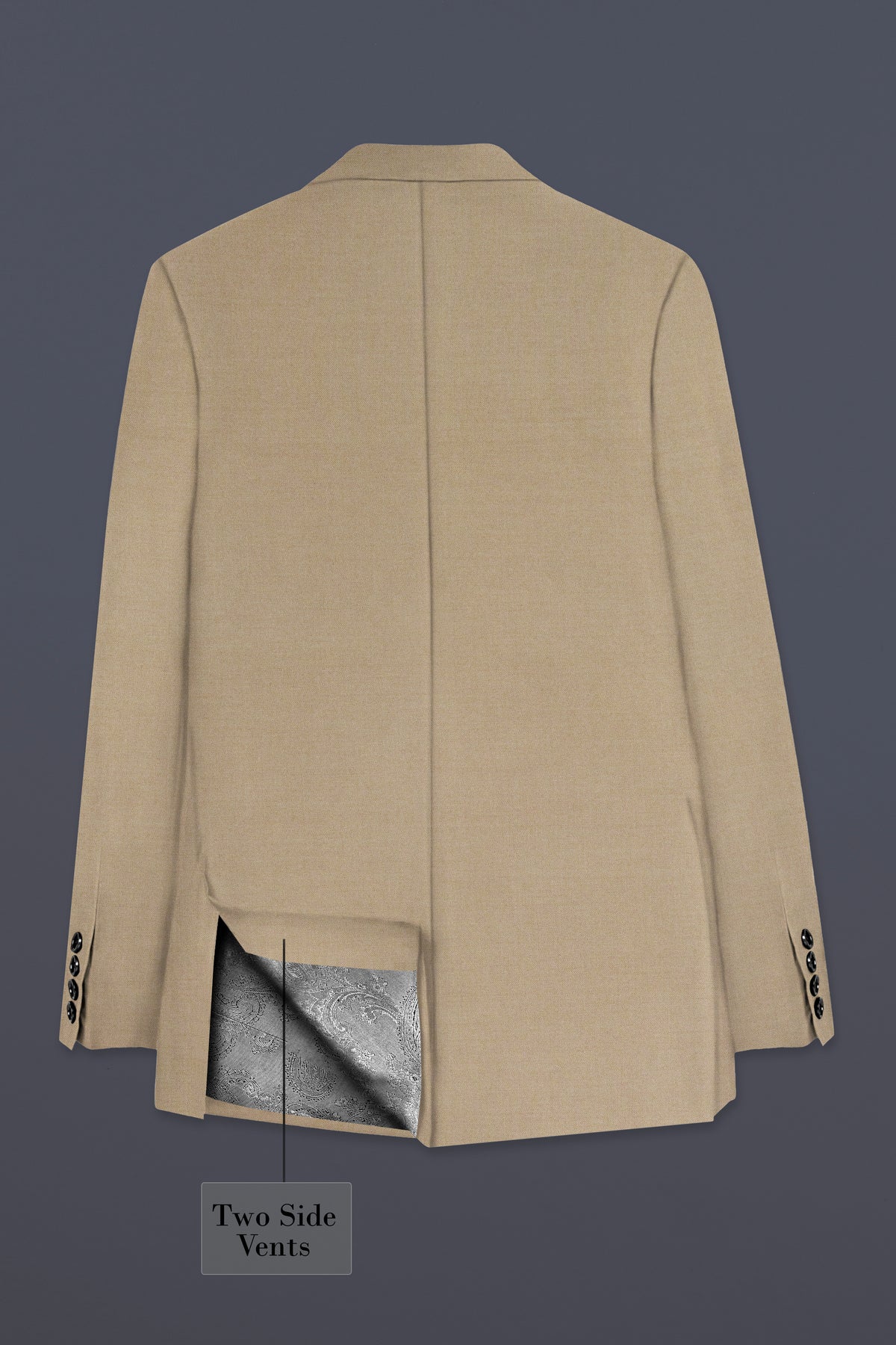 Hillary Cream Solid Wool Blend Double Breasted Suit