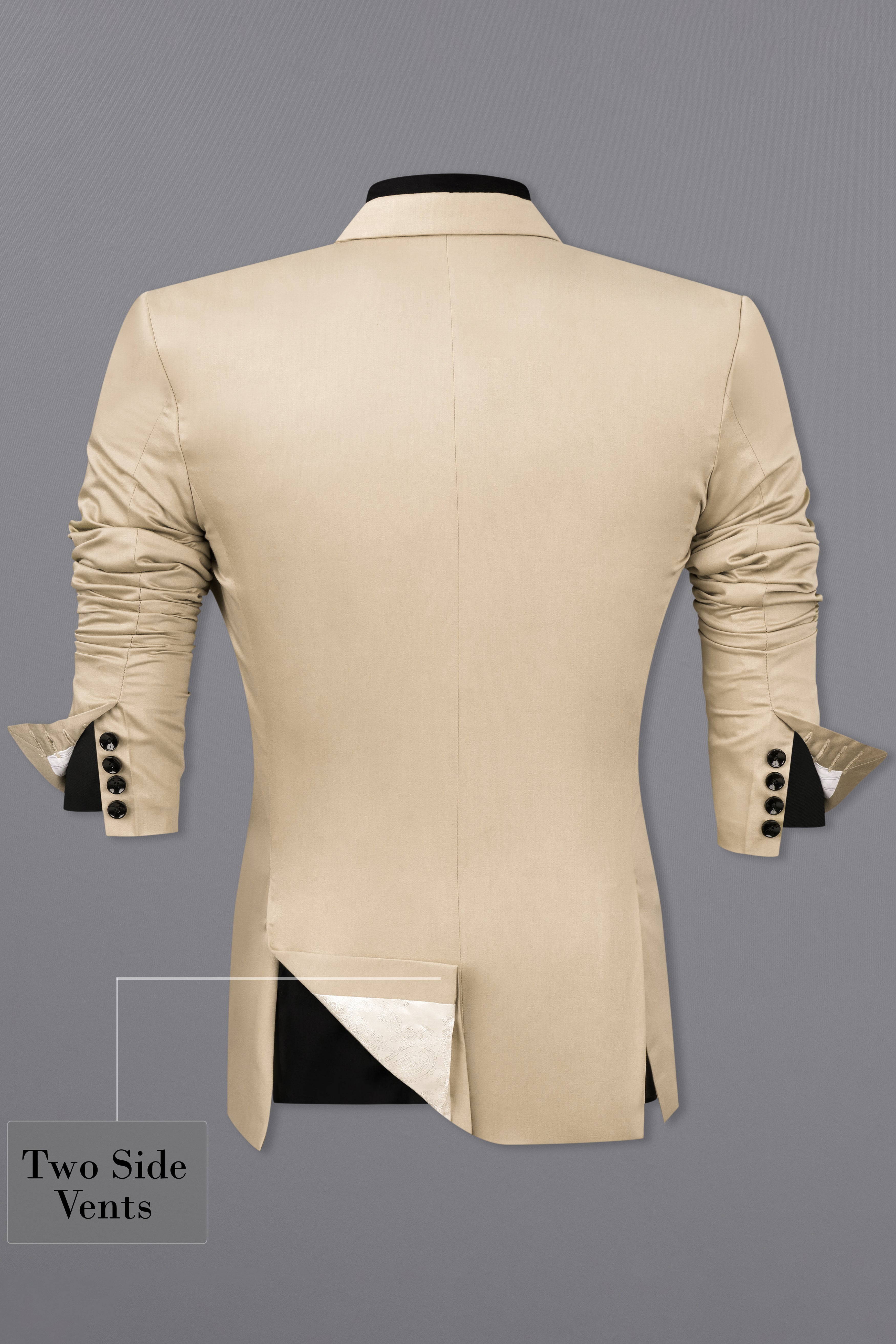 Hazelnut Subtle Sheen Wool Blend Double Breasted Suit
