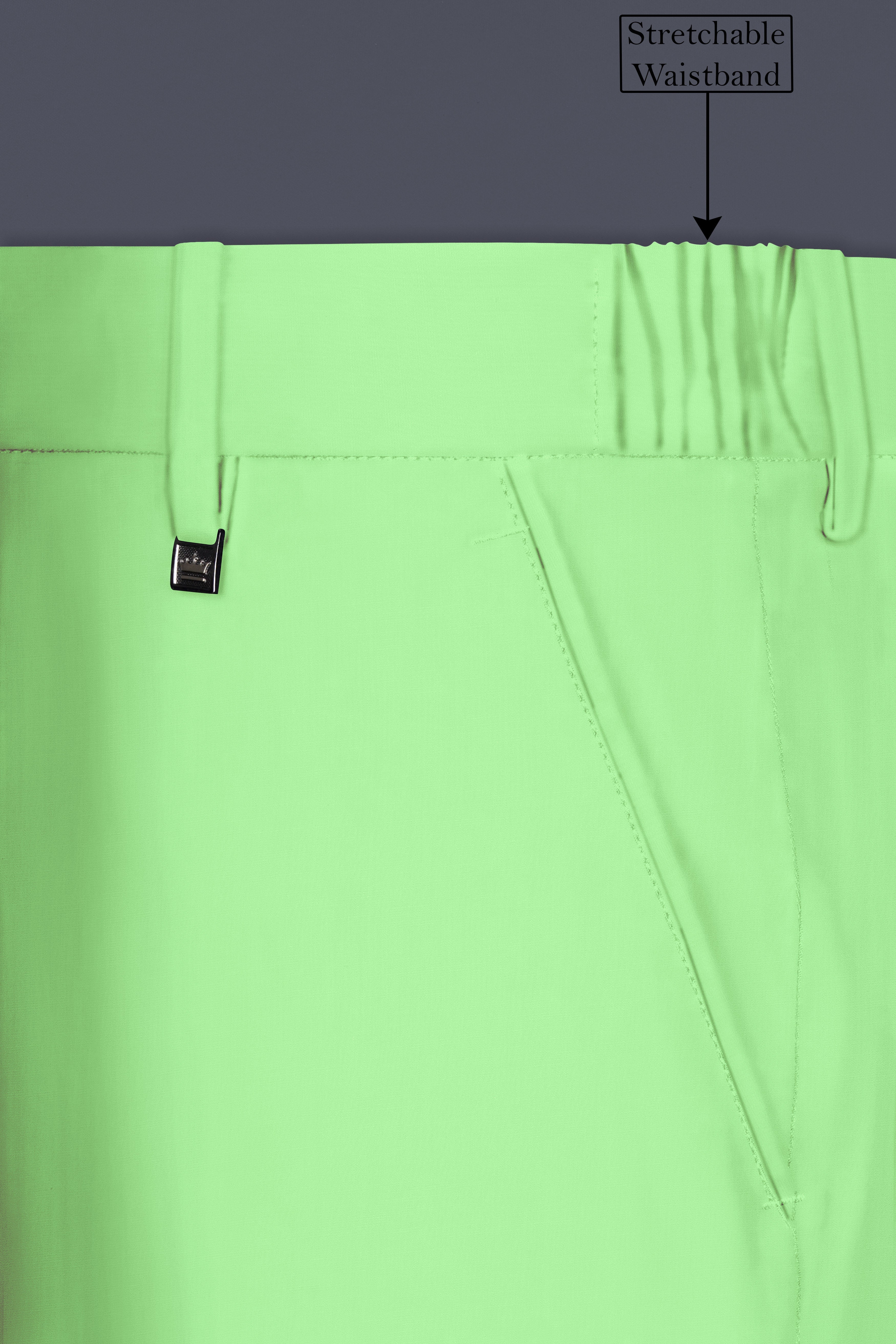 Emerald-Mint Green Solid Wool Rich Peak Lapel Tuxedo Slight Stretch Suit