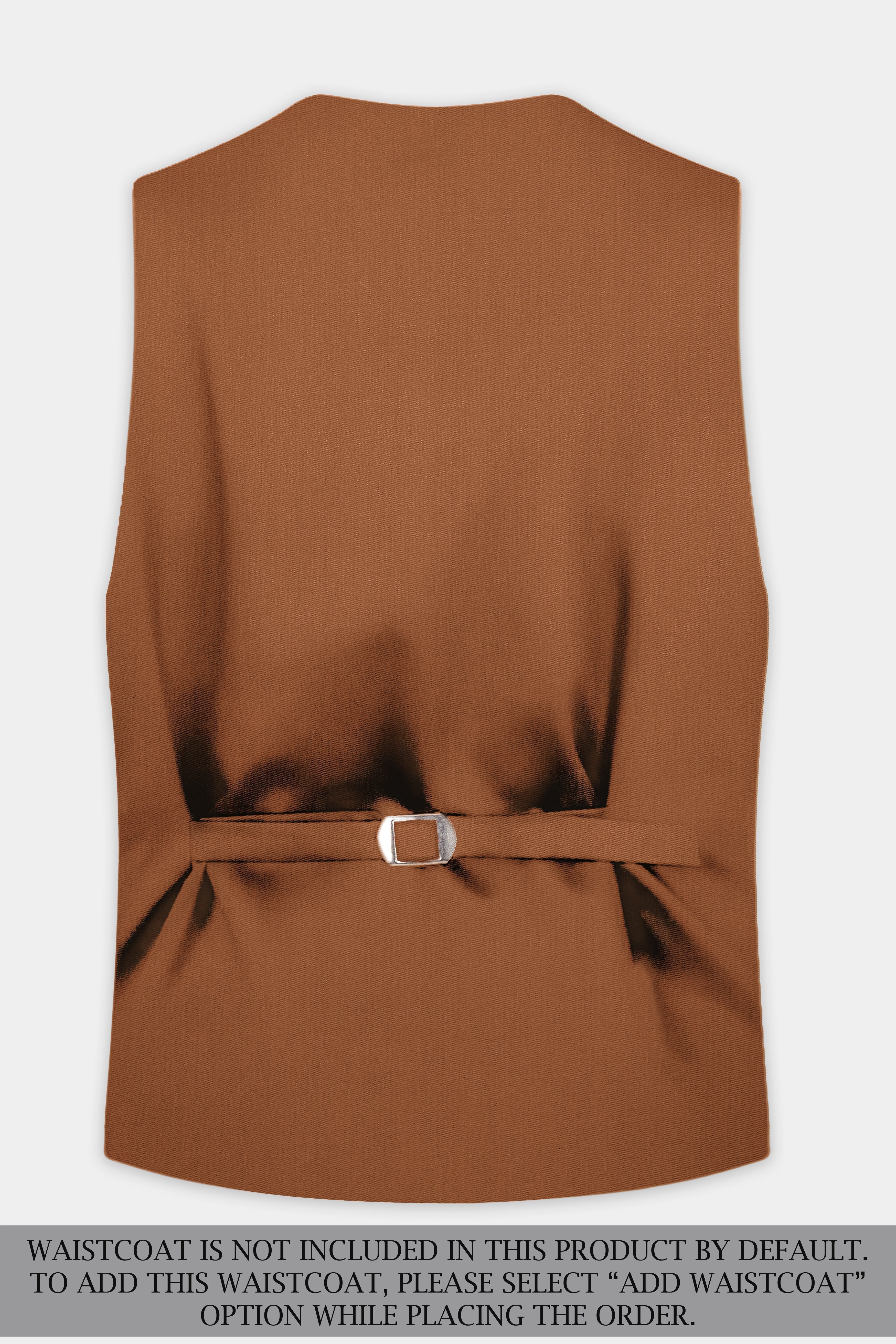 Cinnamon Oak-Sienna Brown Solid Wool Rich Double Breasted Slight Stretch Suit