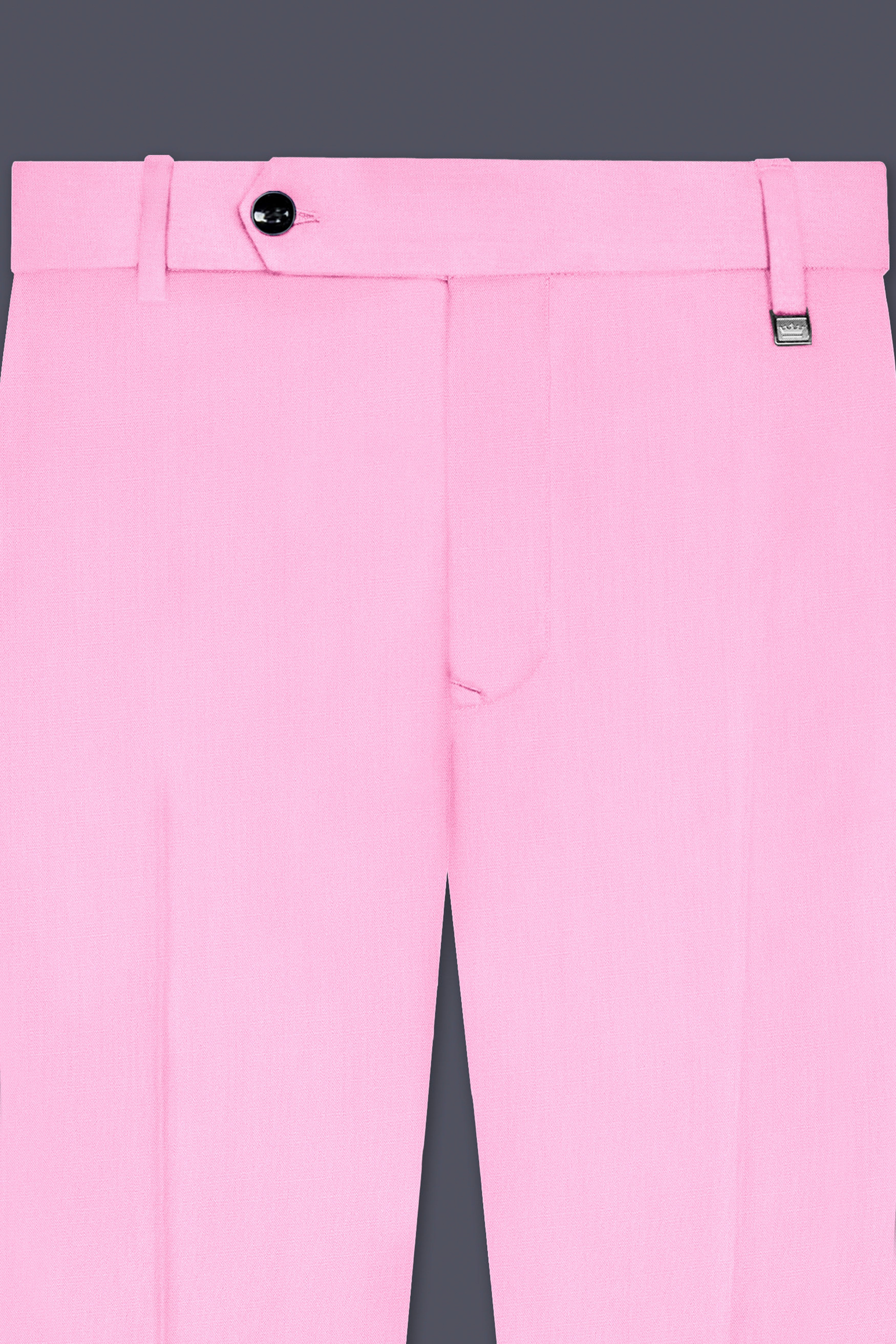 Rosé Reverie-Pestel Pink Solid Wool Rich Bandhgala Slight Stretch Suit