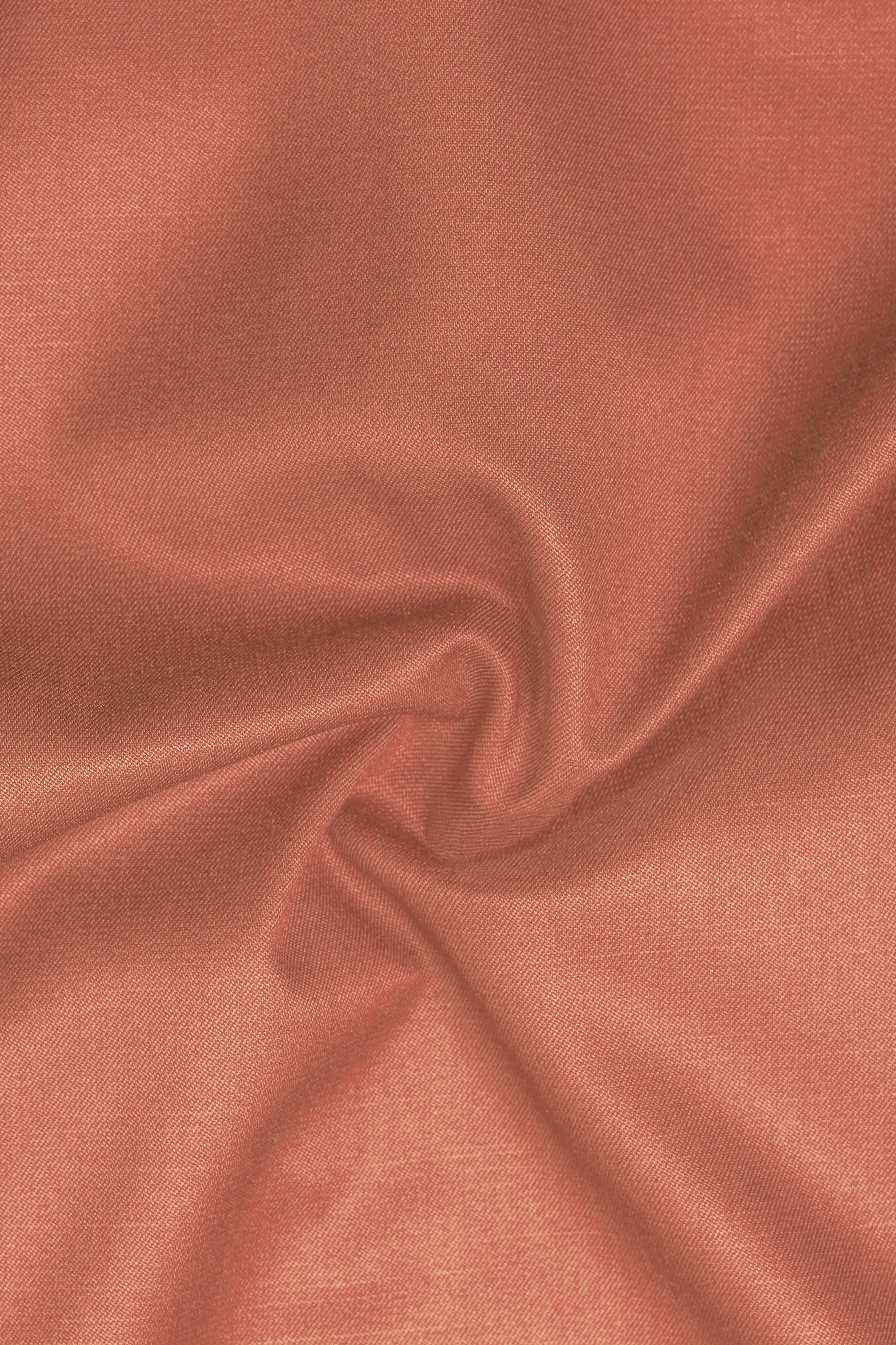 Spiced Sunset-Salmon Orange Solid Wool Rich Bandhgala Stretchable traveler Suit