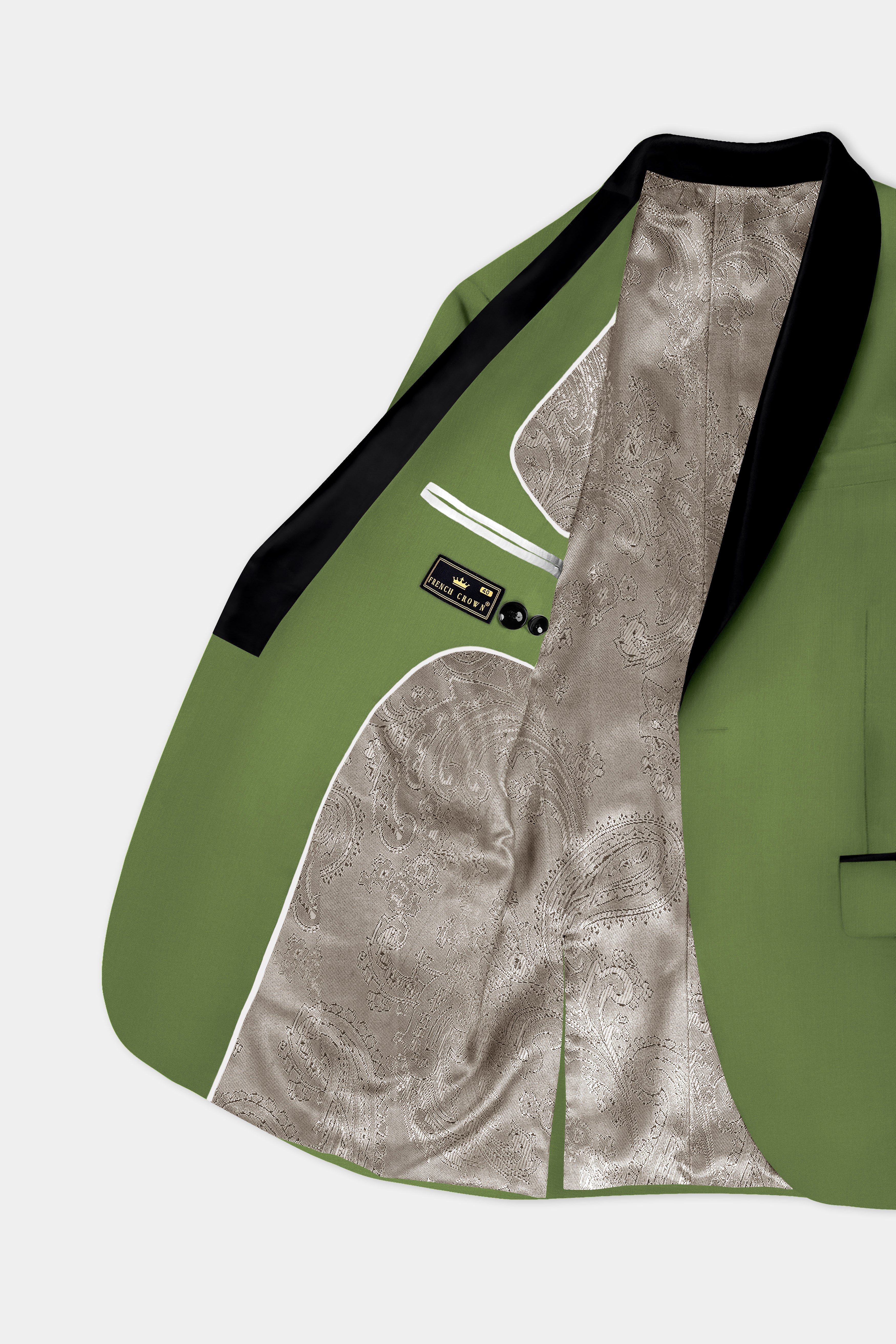 Sage Regal-Dingley Green Solid Wool Rich Tuxedo Slight Stretch Suit