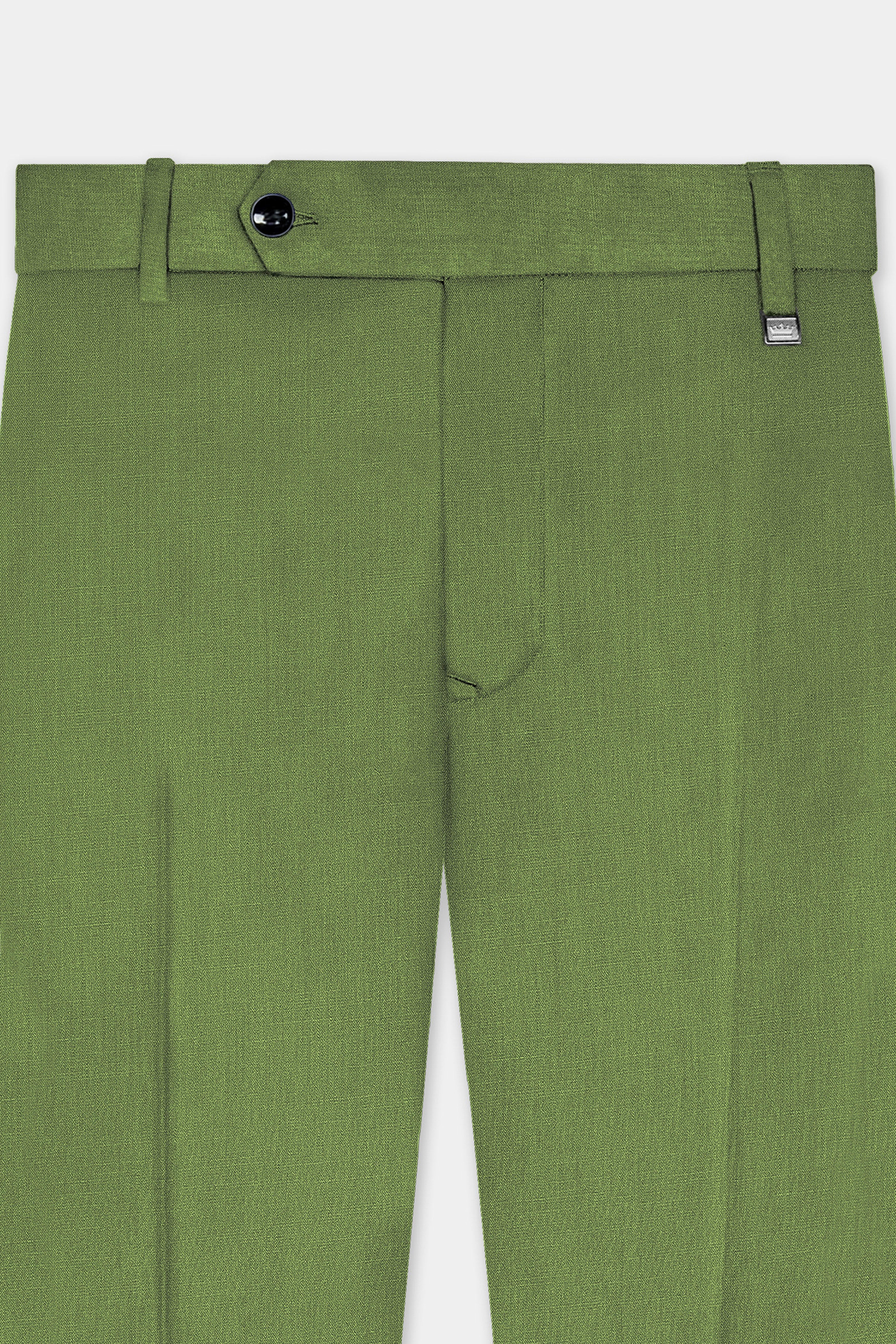 Sage Regal-Dingley Green Solid Wool Rich Peak Lapel Tuxedo Slight Stretch Suit