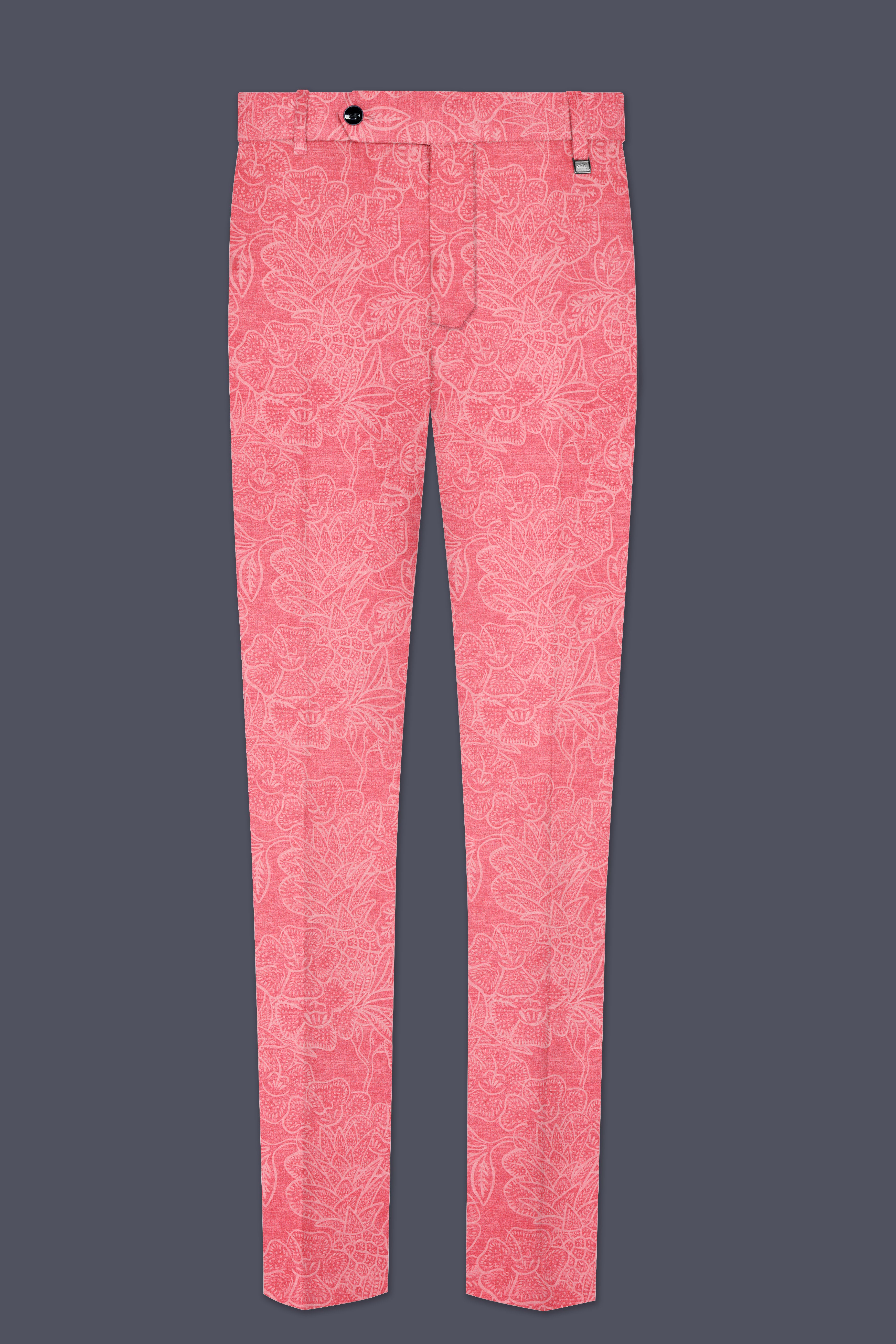 Springtide-Geraldine Pink Floral Printed Cotton Single Breasted Suit