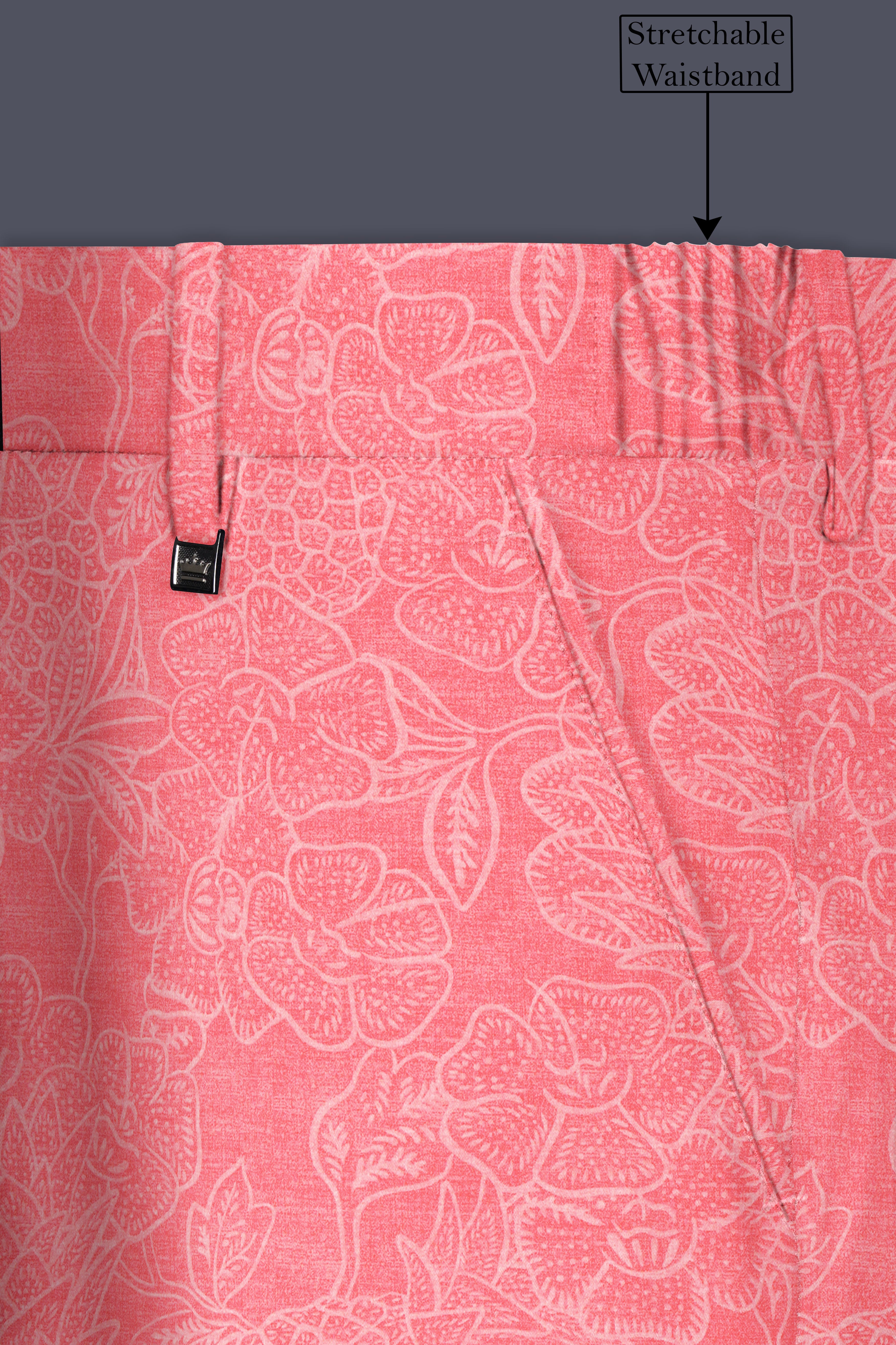 Springtide-Geraldine Pink Floral Printed Cotton Single Breasted Suit