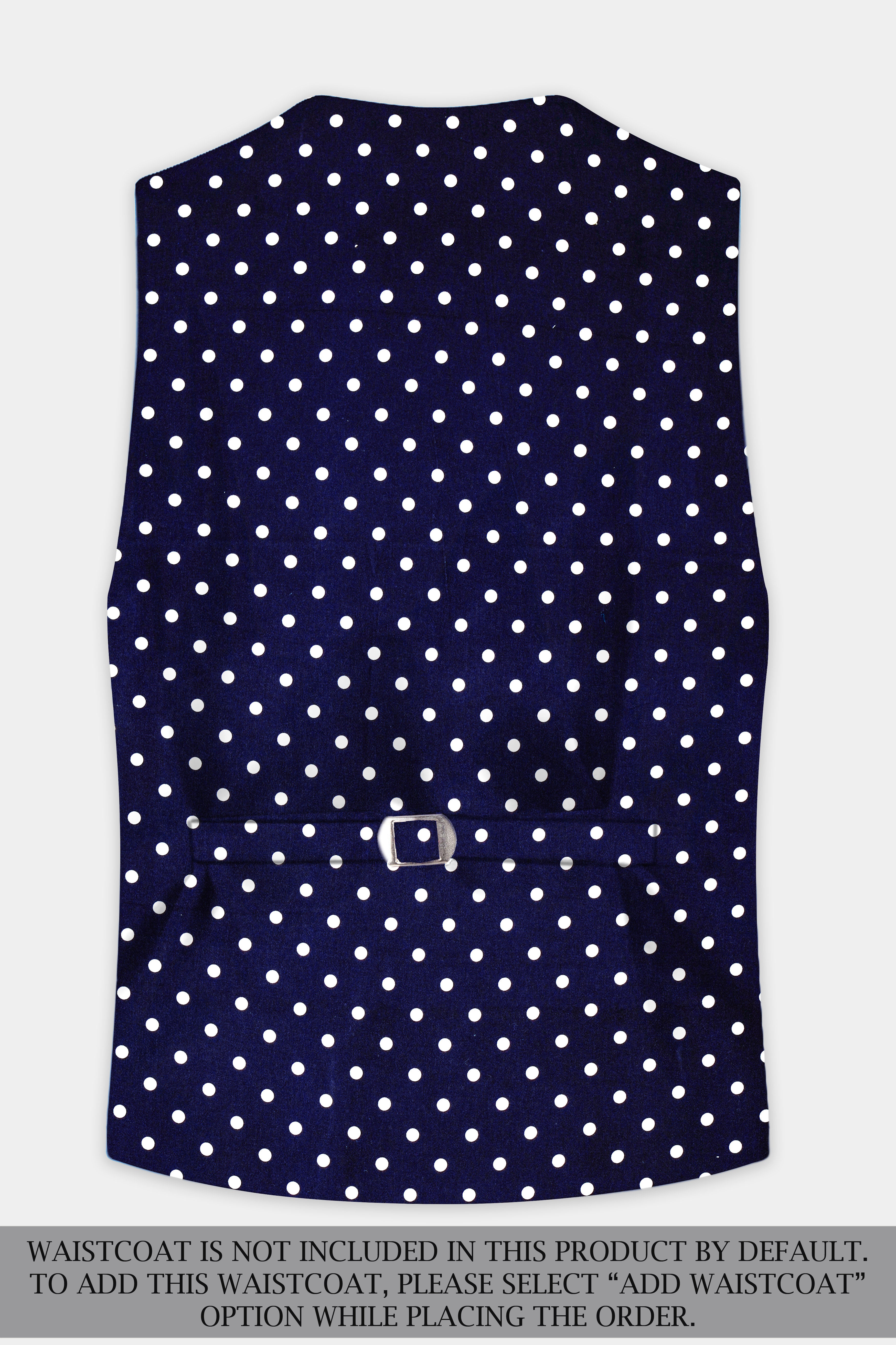 Azure Noir-Ultramarine Blue Polka Dotted Printed Single Breasted Suit