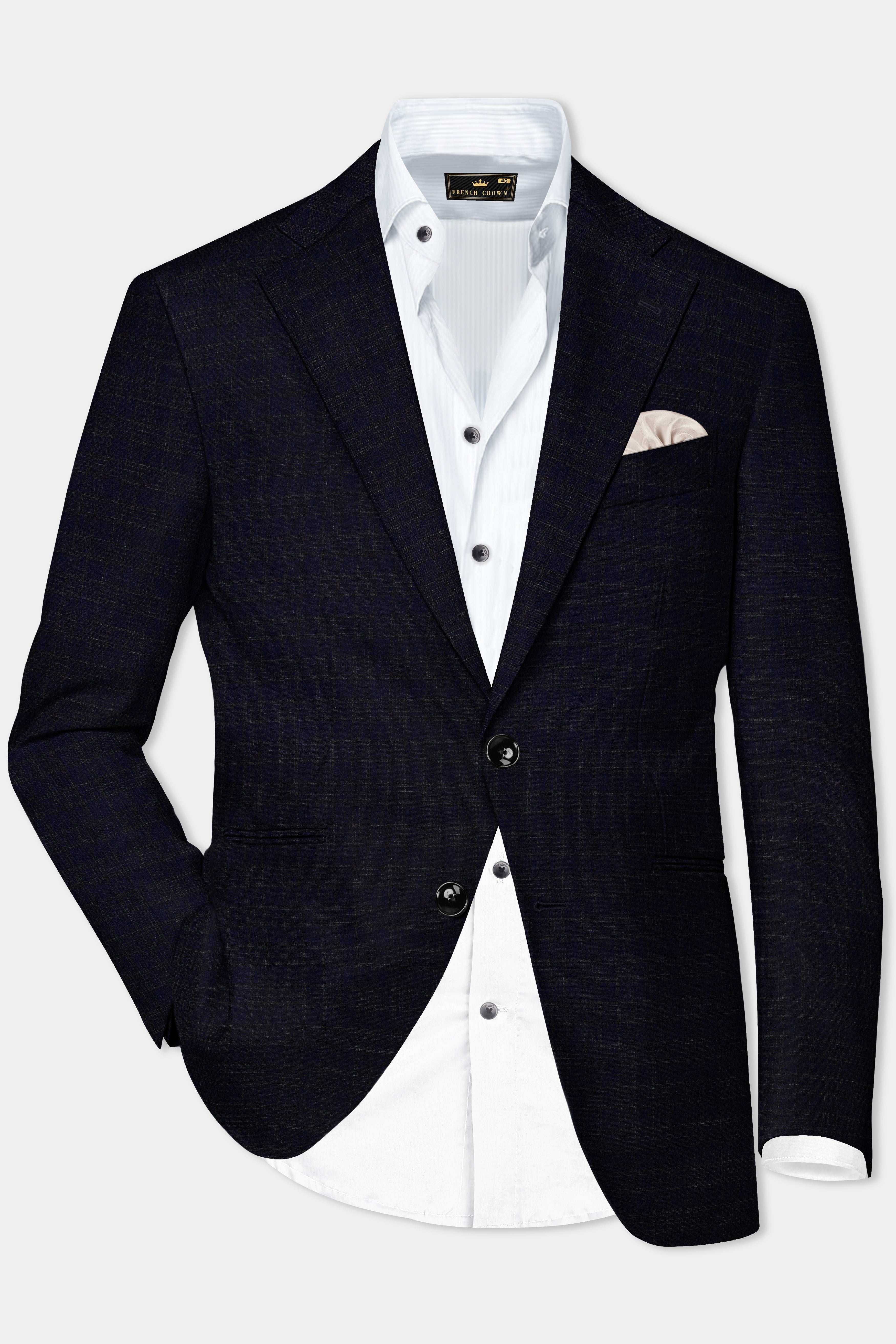 Ashford-Cinder Blue Plaid Wool Rich Single Breasted Suit