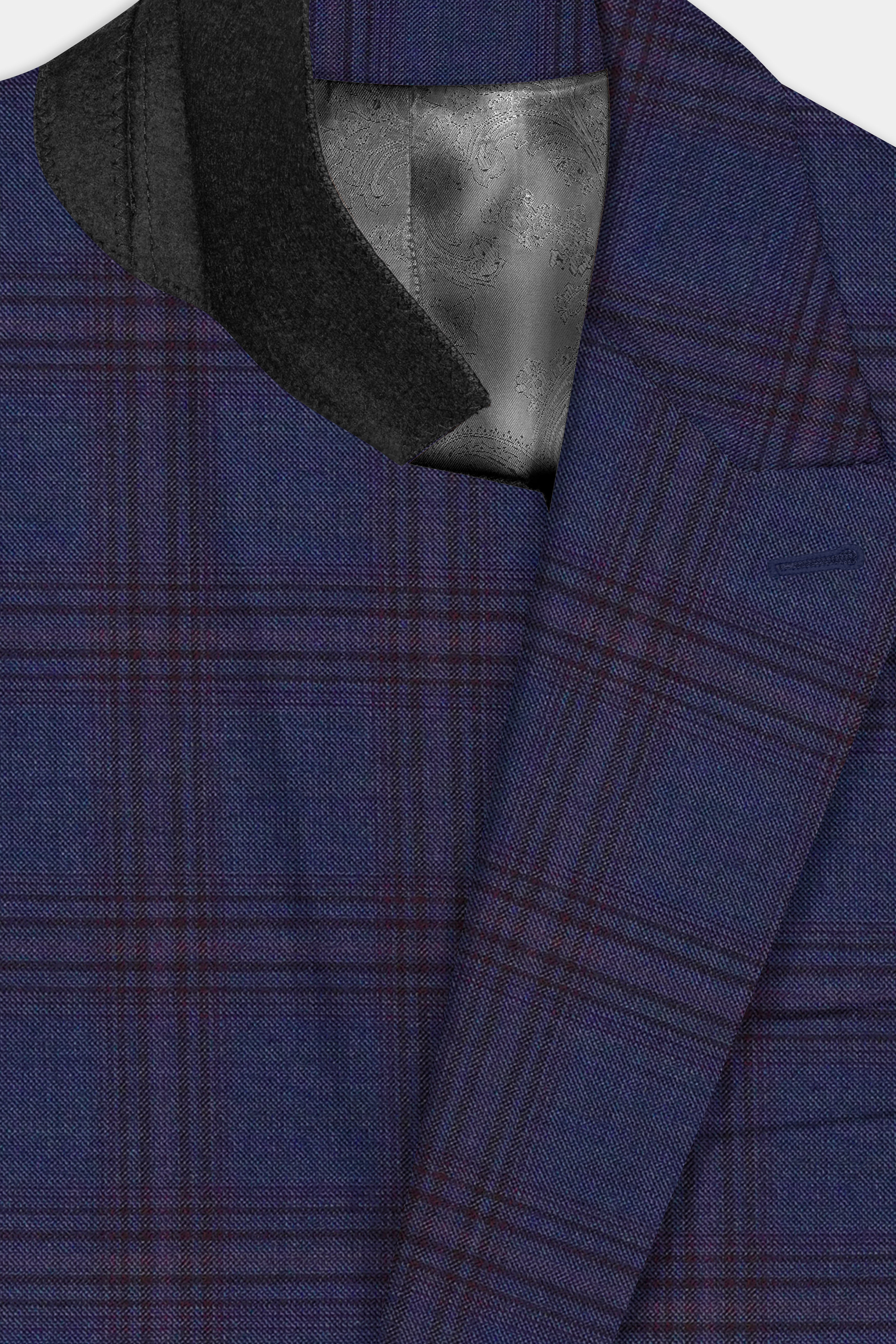 Ocean Crest-Martinique Blue Plaid Wool Rich Double Breasted Suit