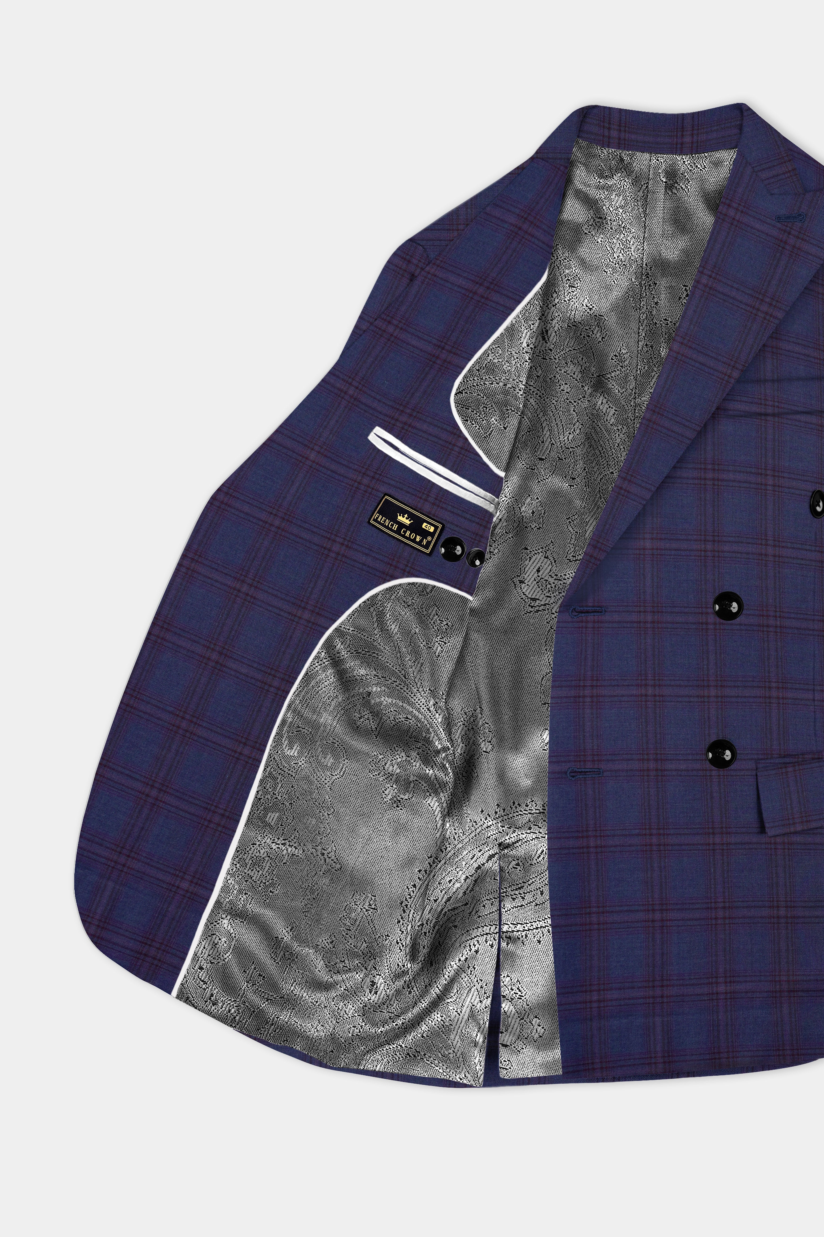Ocean Crest-Martinique Blue Plaid Wool Rich Double Breasted Suit