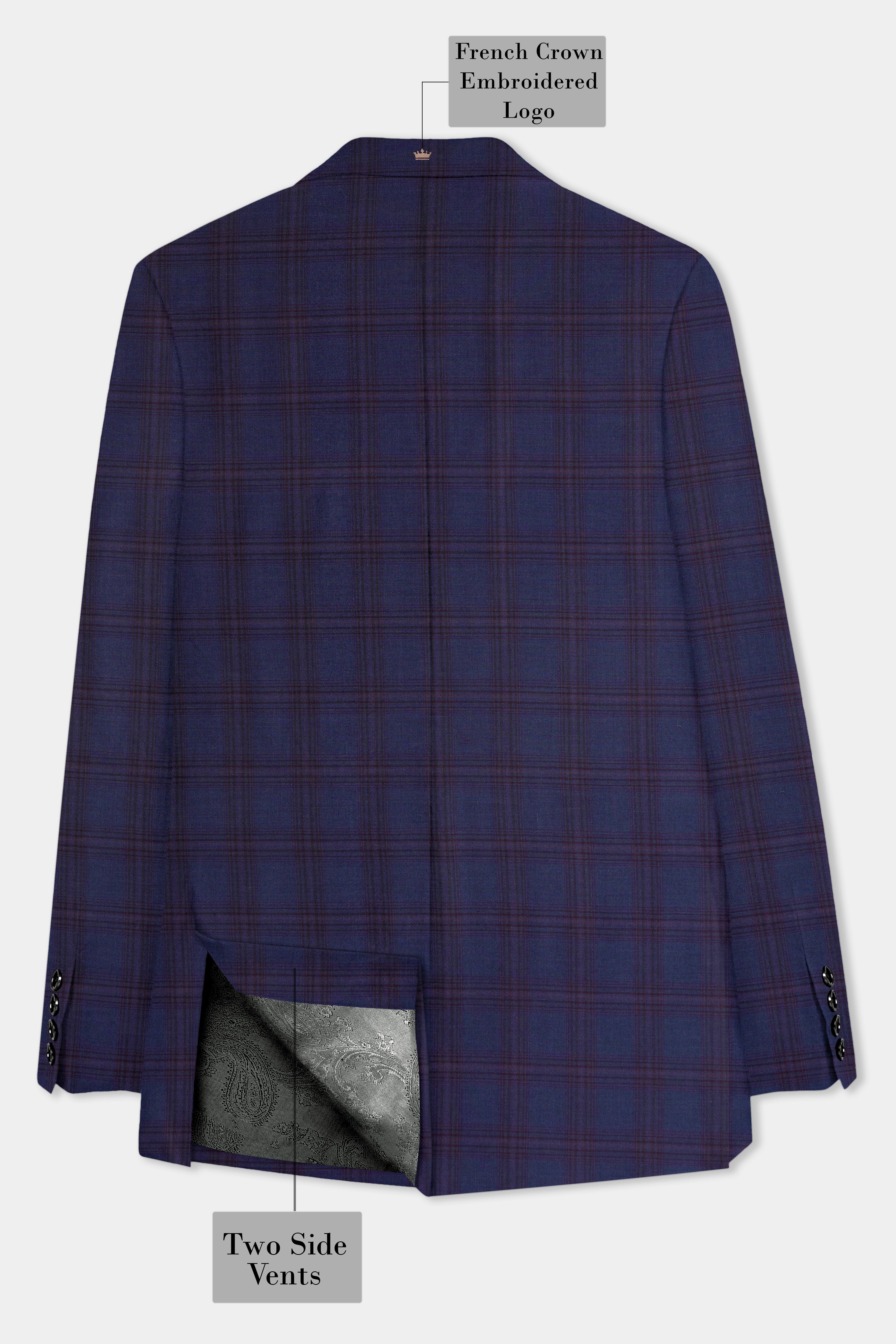 Ocean Crest-Martinique Blue Plaid Wool Rich Double Breasted Suit
