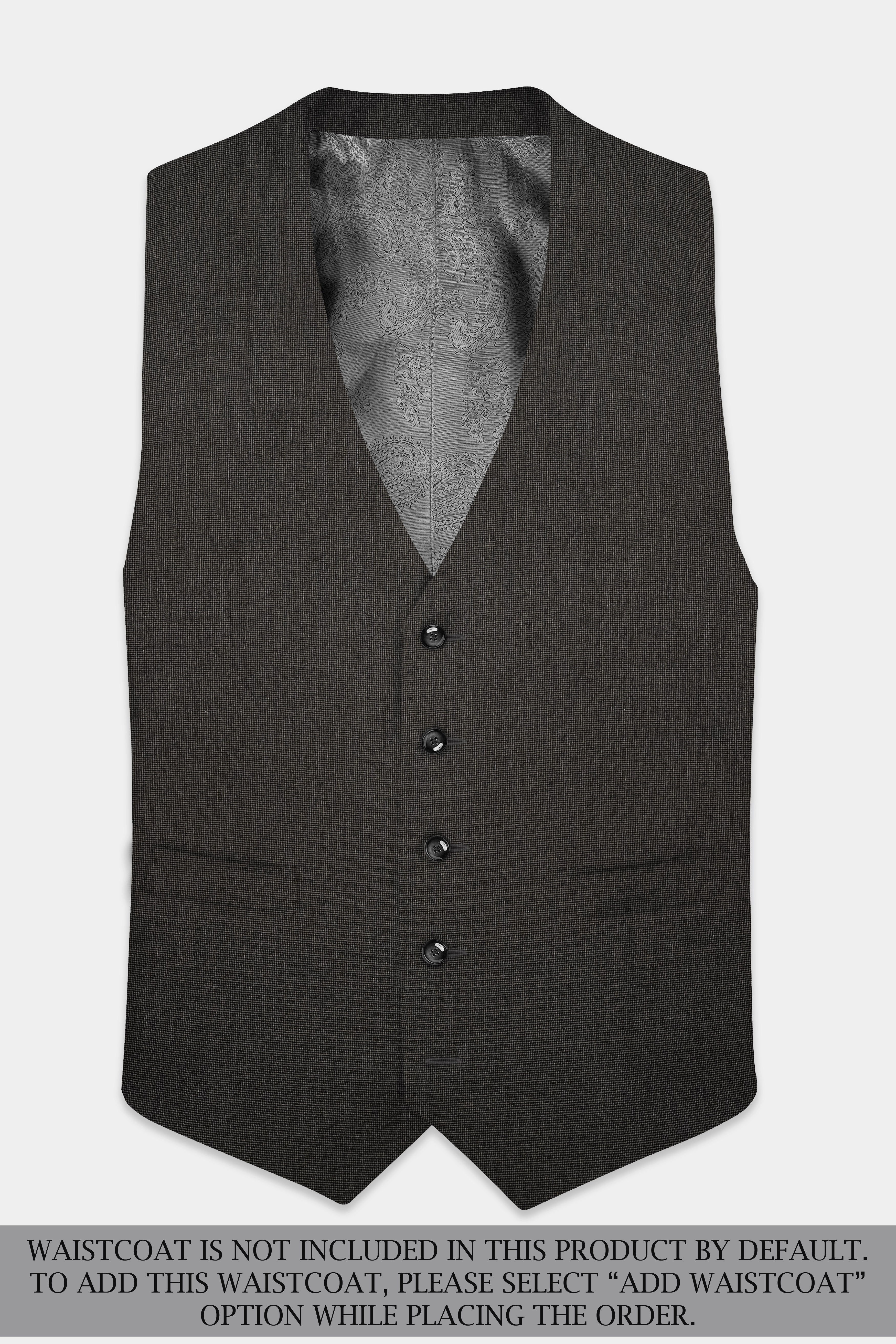 Granite Grid-Piano Gray houndstooth Textured Wool Rich Double Breasted Sports Suit