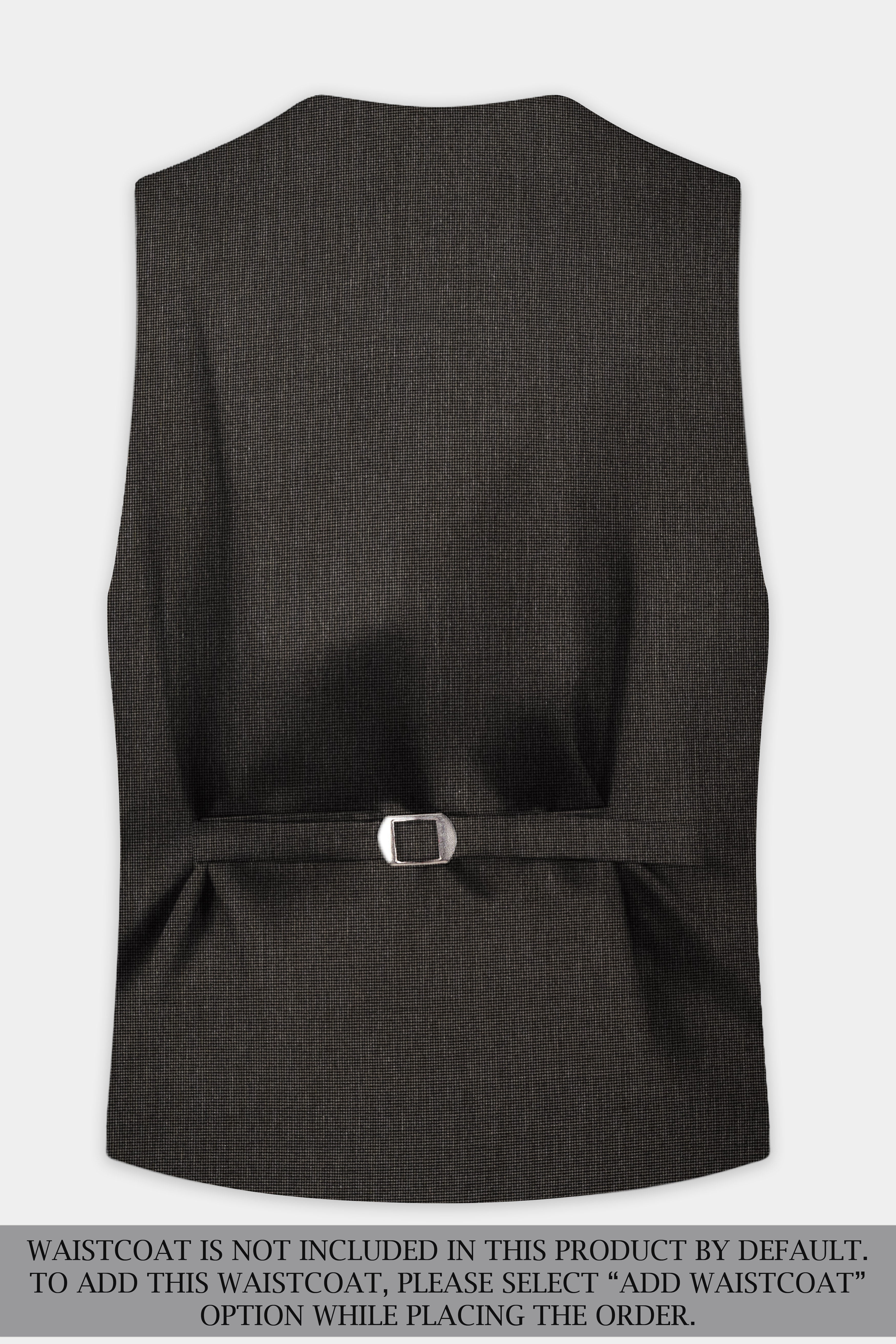 Granite Grid-Piano Gray houndstooth Textured Wool Rich Double Breasted Sports Suit