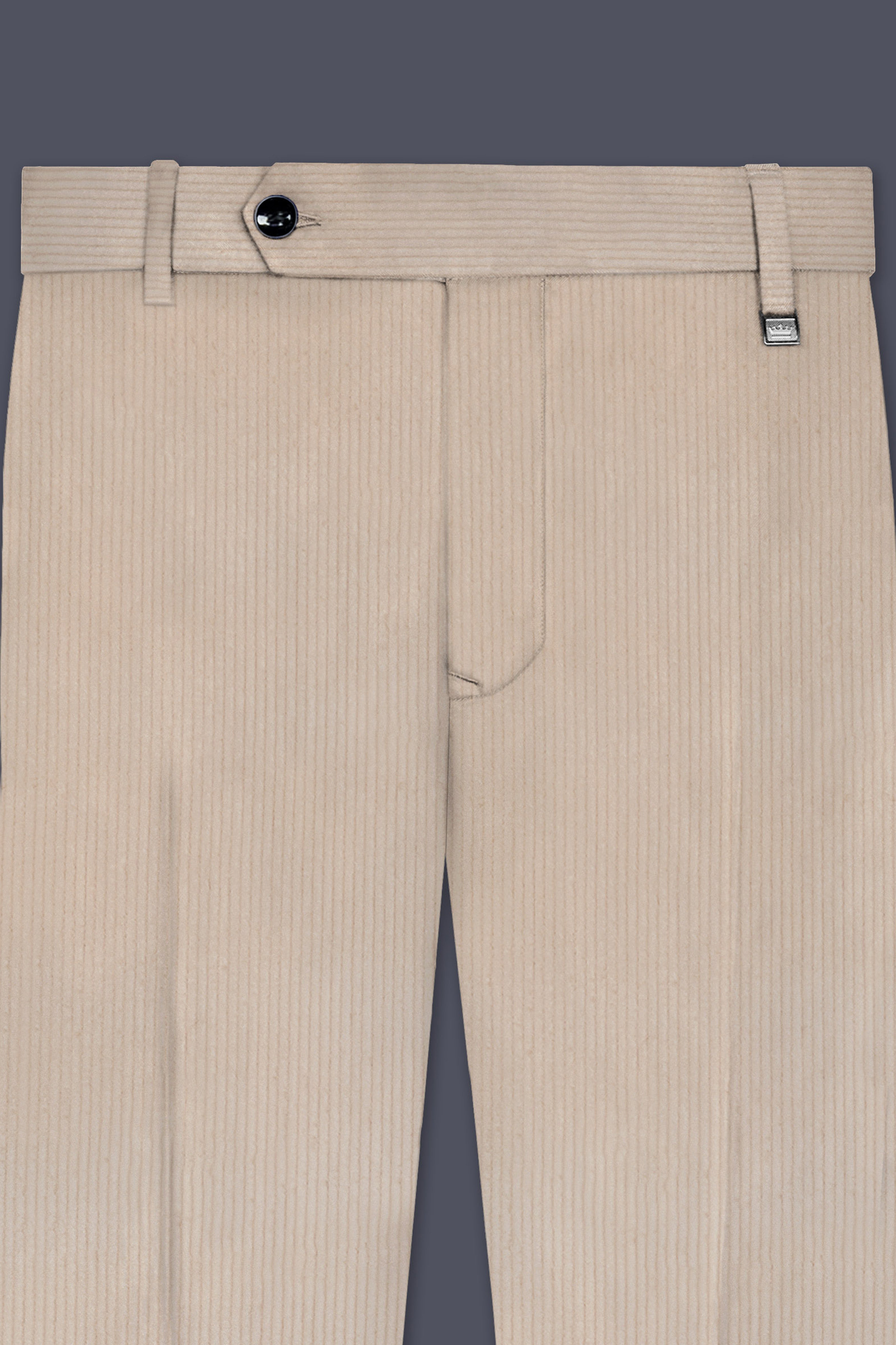 Moonbeam-Moon Mist Cream Textured Corduroy Premium Cotton Single Breasted Sports Suit
