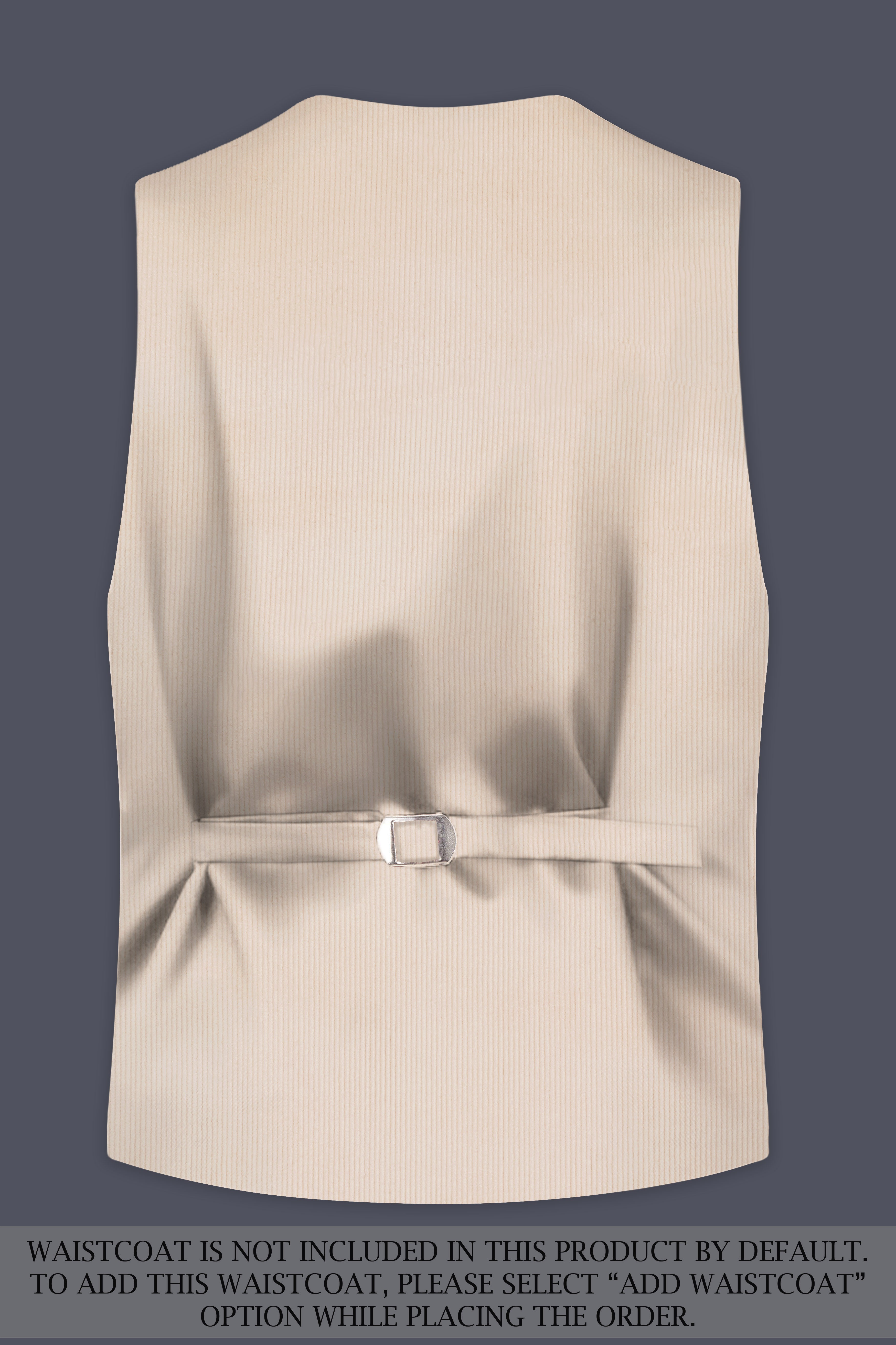 Moonbeam-Moon Mist Cream Textured Corduroy Premium Cotton Single Breasted Sports Suit