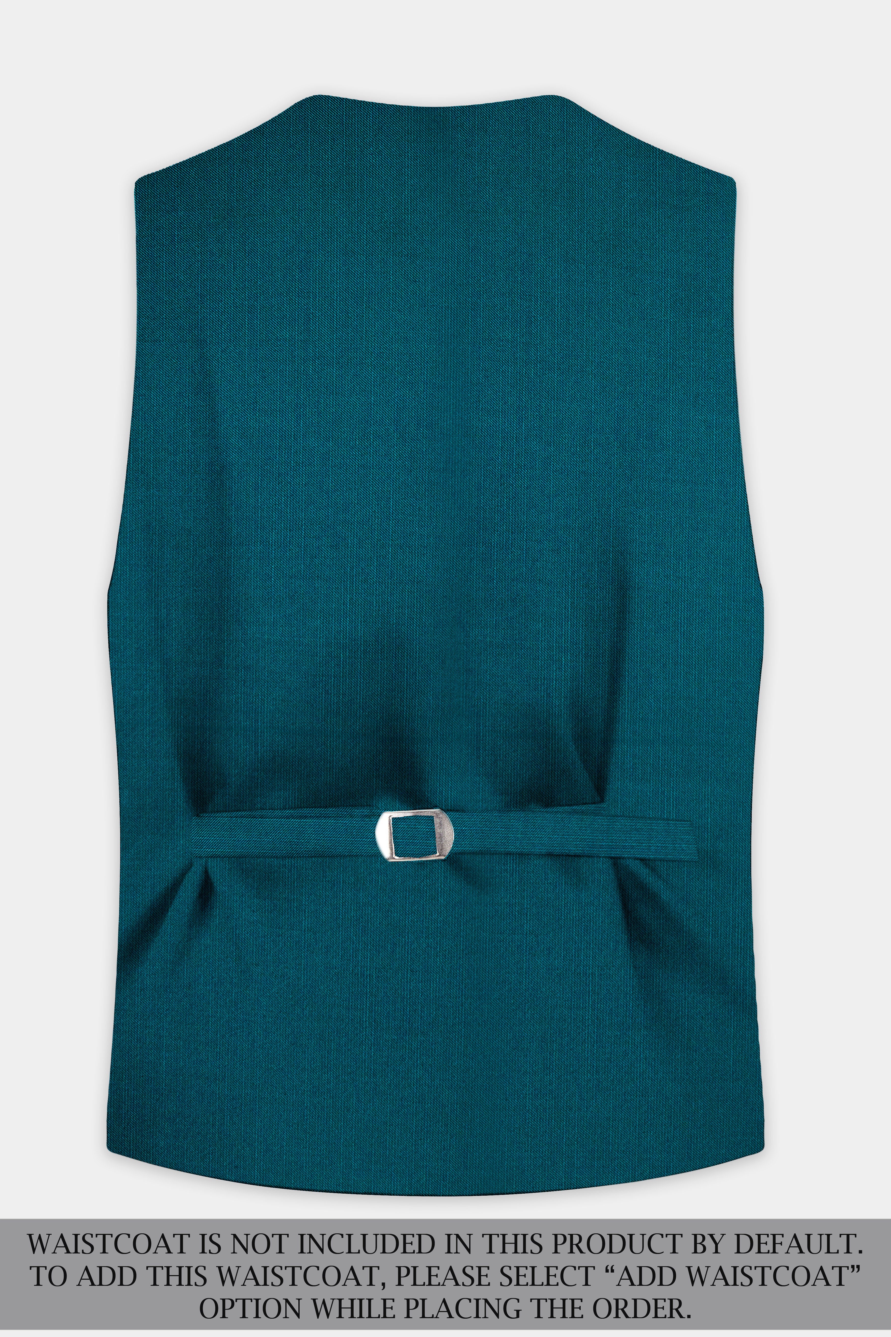 Sapphire-Peacock Blue Solid Wool Rich Single Breasted Slight Stretch Suit