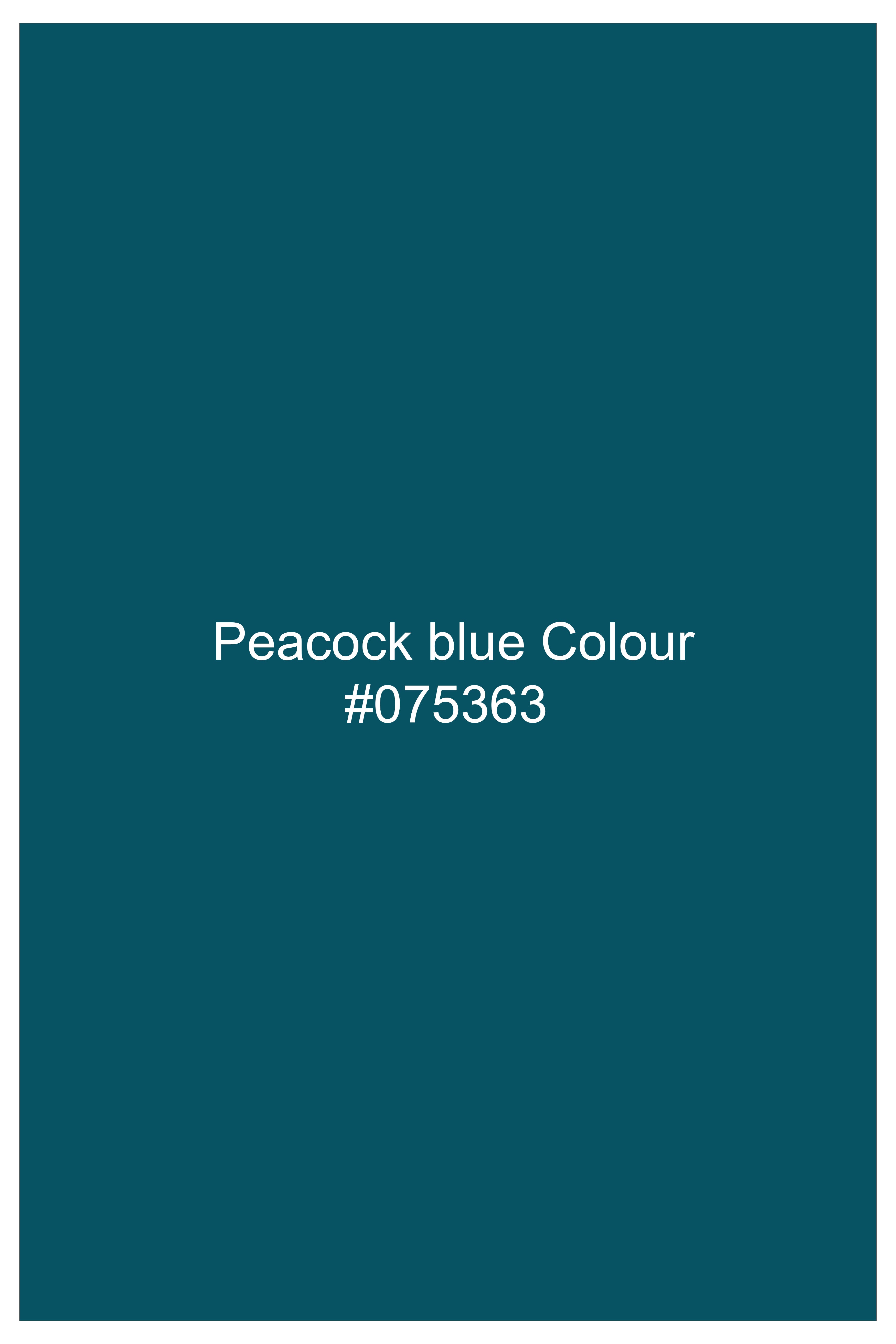 Sapphire-Peacock Blue Solid Wool Rich Single Breasted Slight Stretch Suit