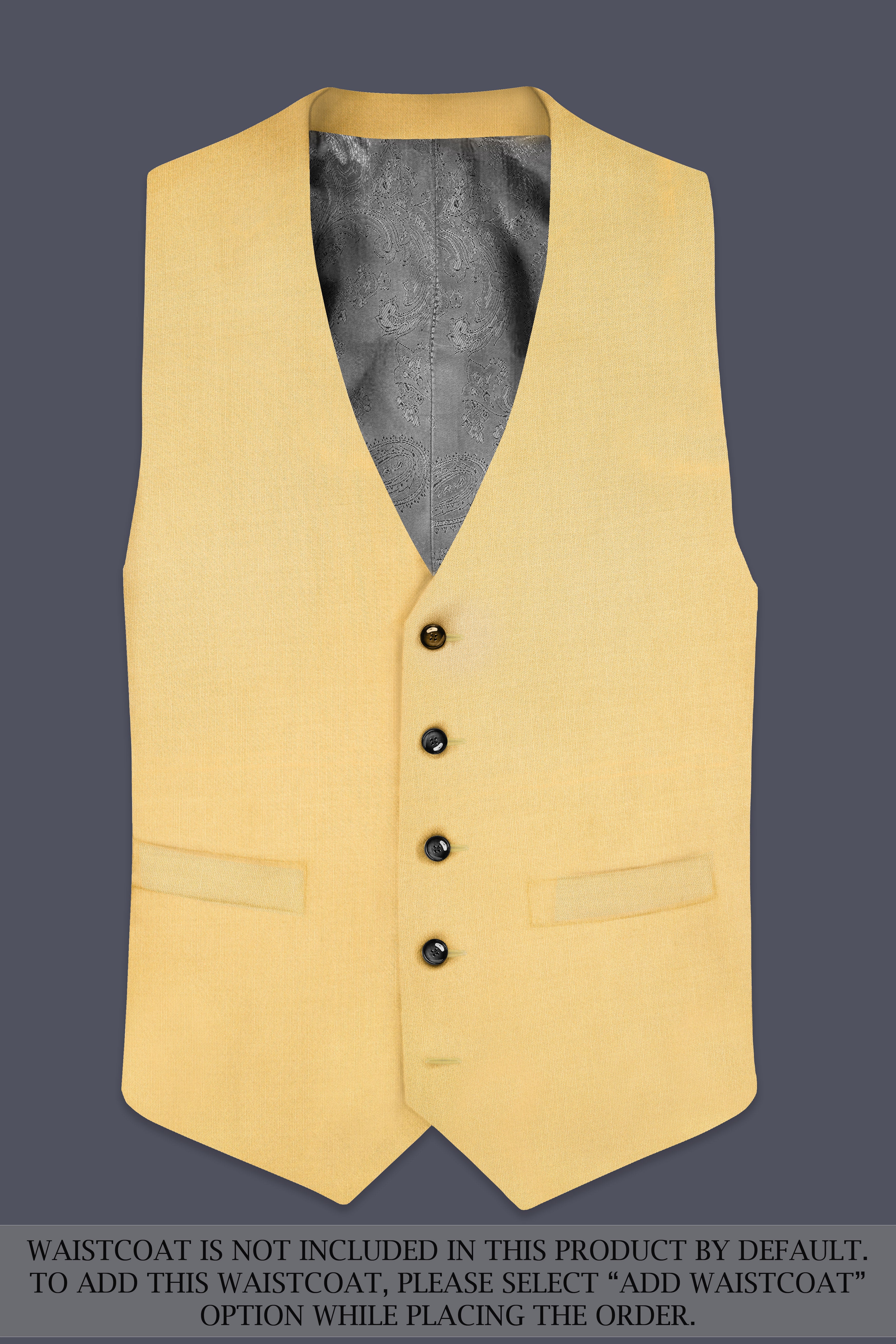 Saffron-Harvest Yellow Solid Wool Rich Single Breasted Stretchable Traveler Suit