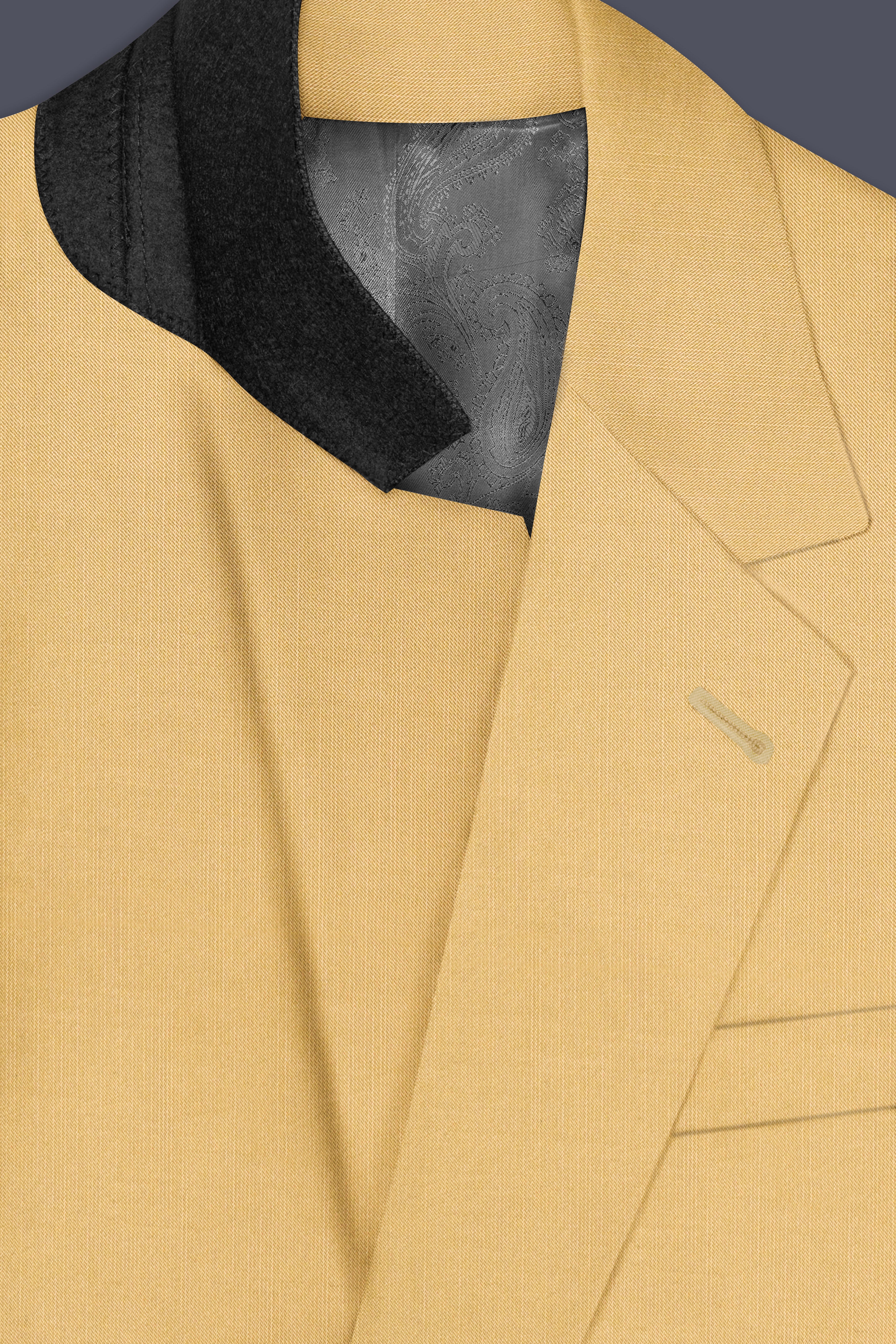 Saffron-Harvest Yellow Solid Wool Rich Single Breasted Stretchable Traveler Suit