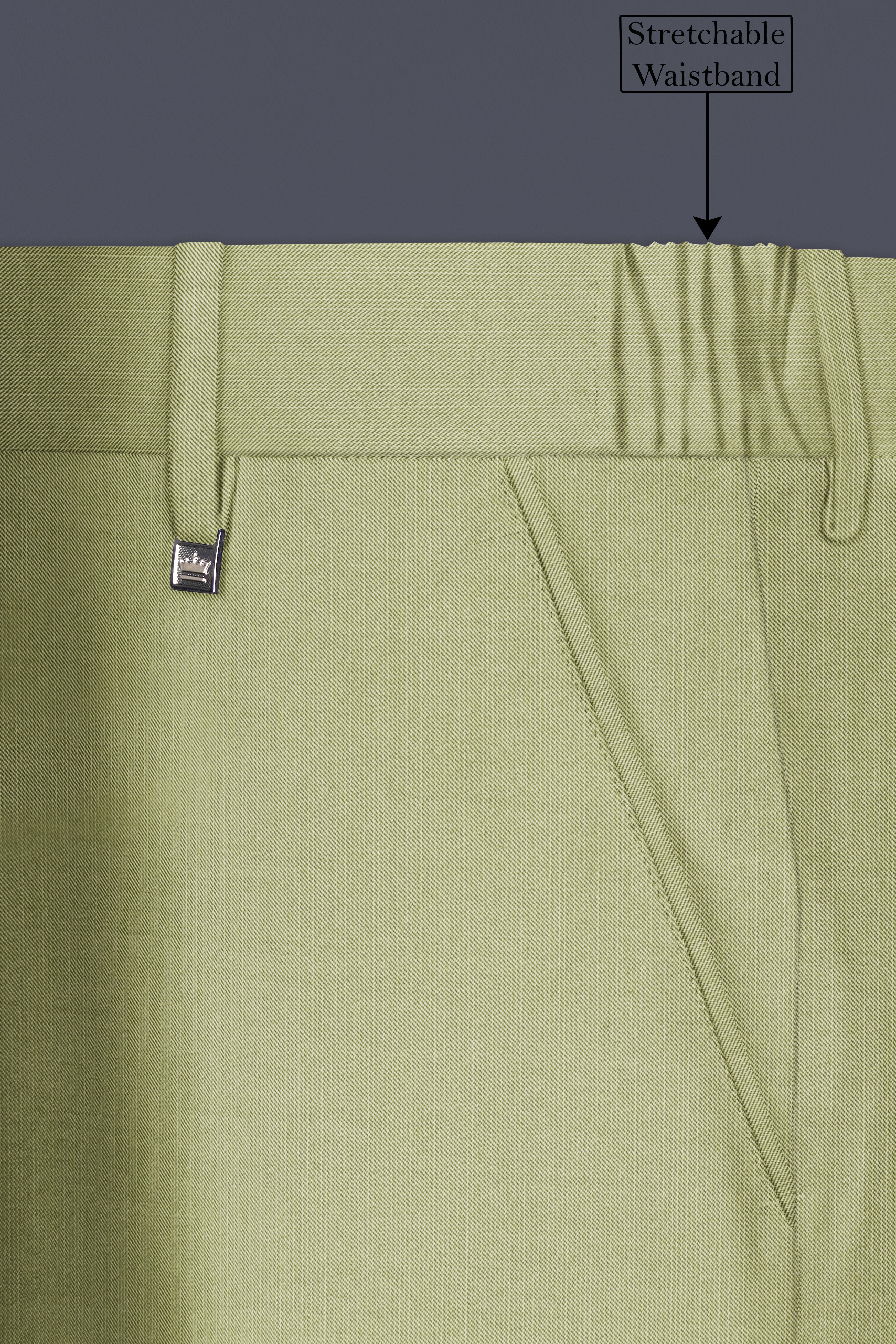 Marsh-Swamp Green Solid Wool Rich Single Breasted Slight Stretch Suit