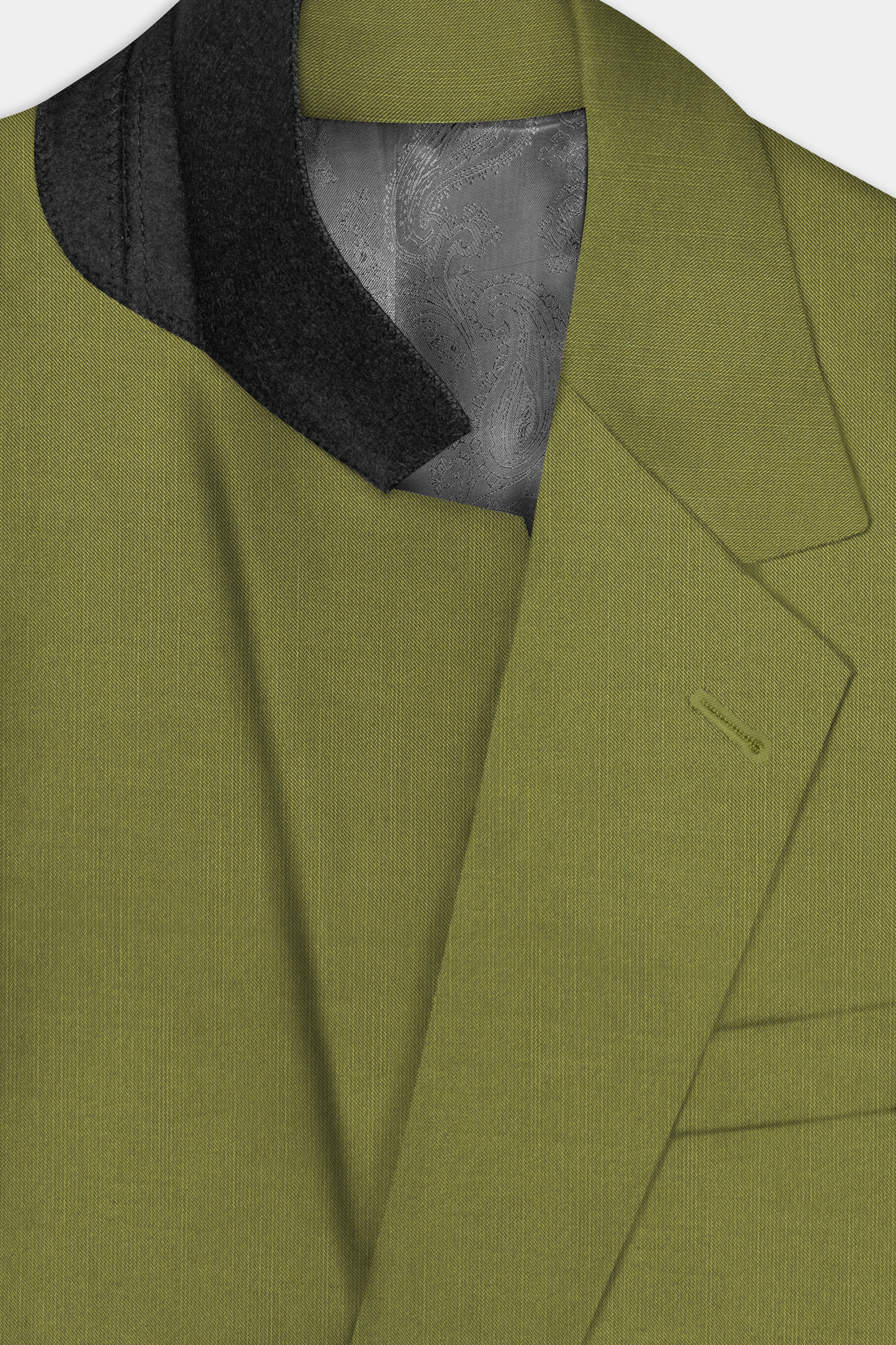 Glade-Muddy Green Solid Wool Rich Single Breasted Slight Stretch Suit