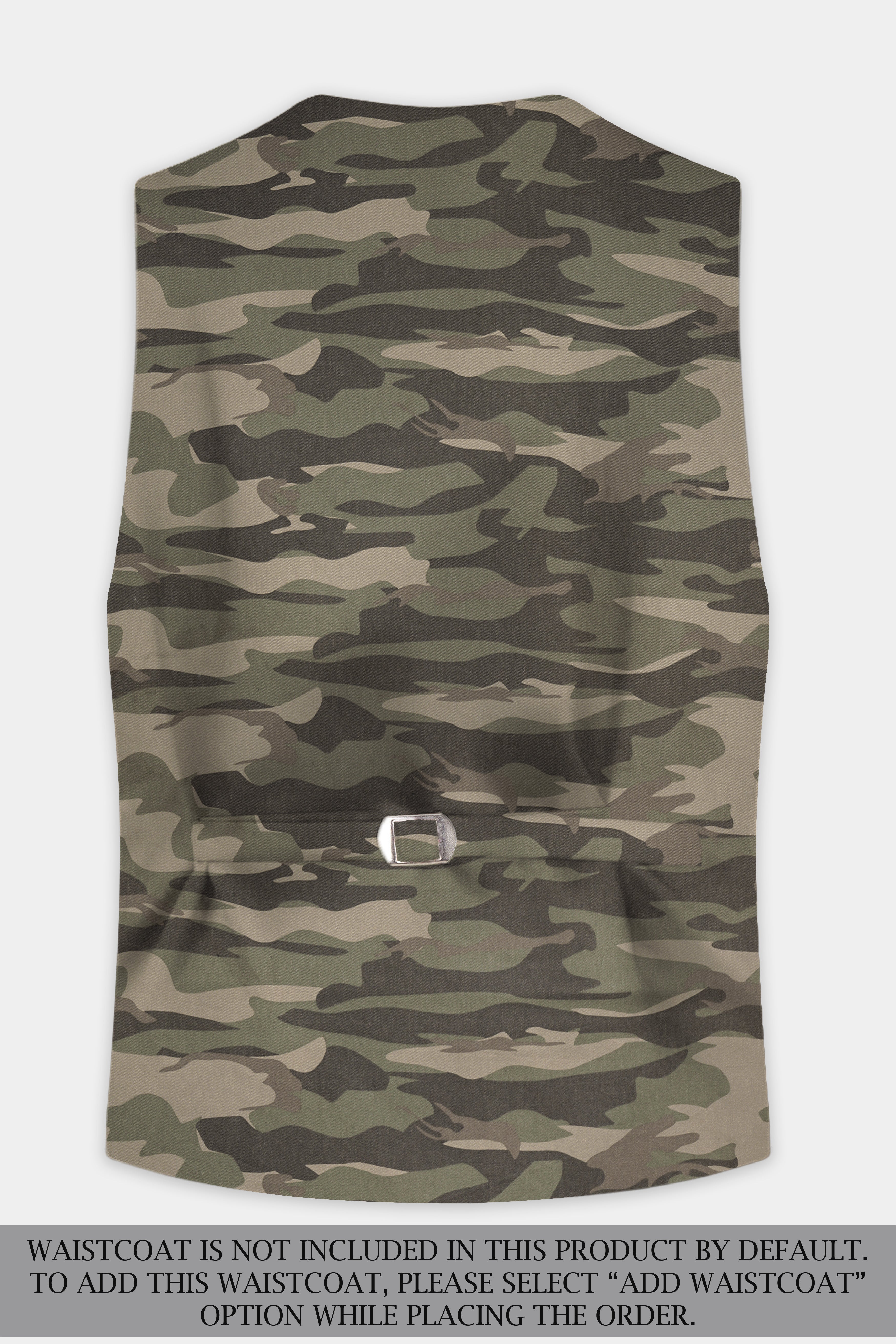 Crocodile Brown And Wenge Camouflage Printed Cotton Single Breasted Sports Suit