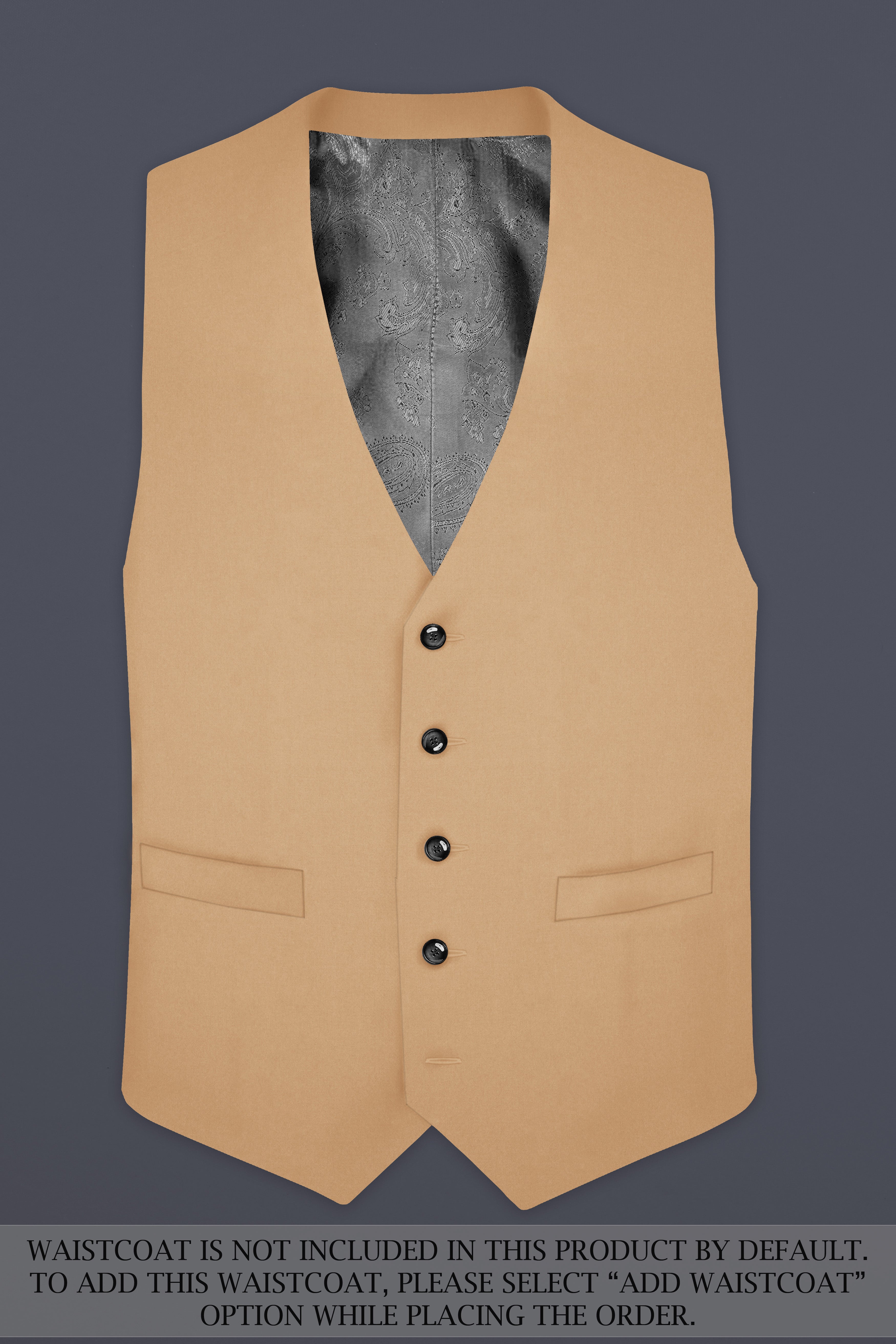 Cameo Cream Solid Cotton Double Breasted Suit