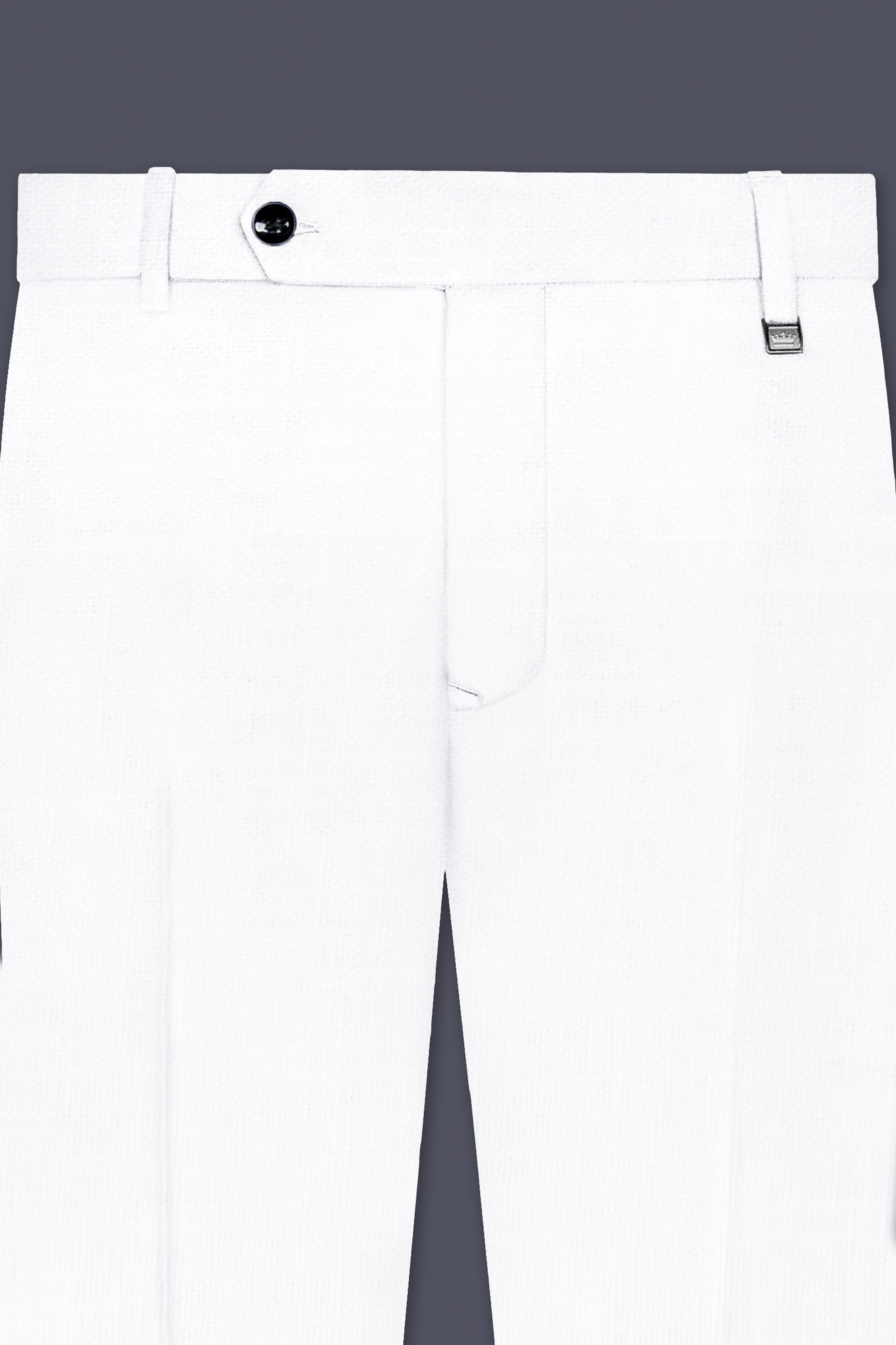 Bright White Solid Bandhgala Luxurious Linen Suit