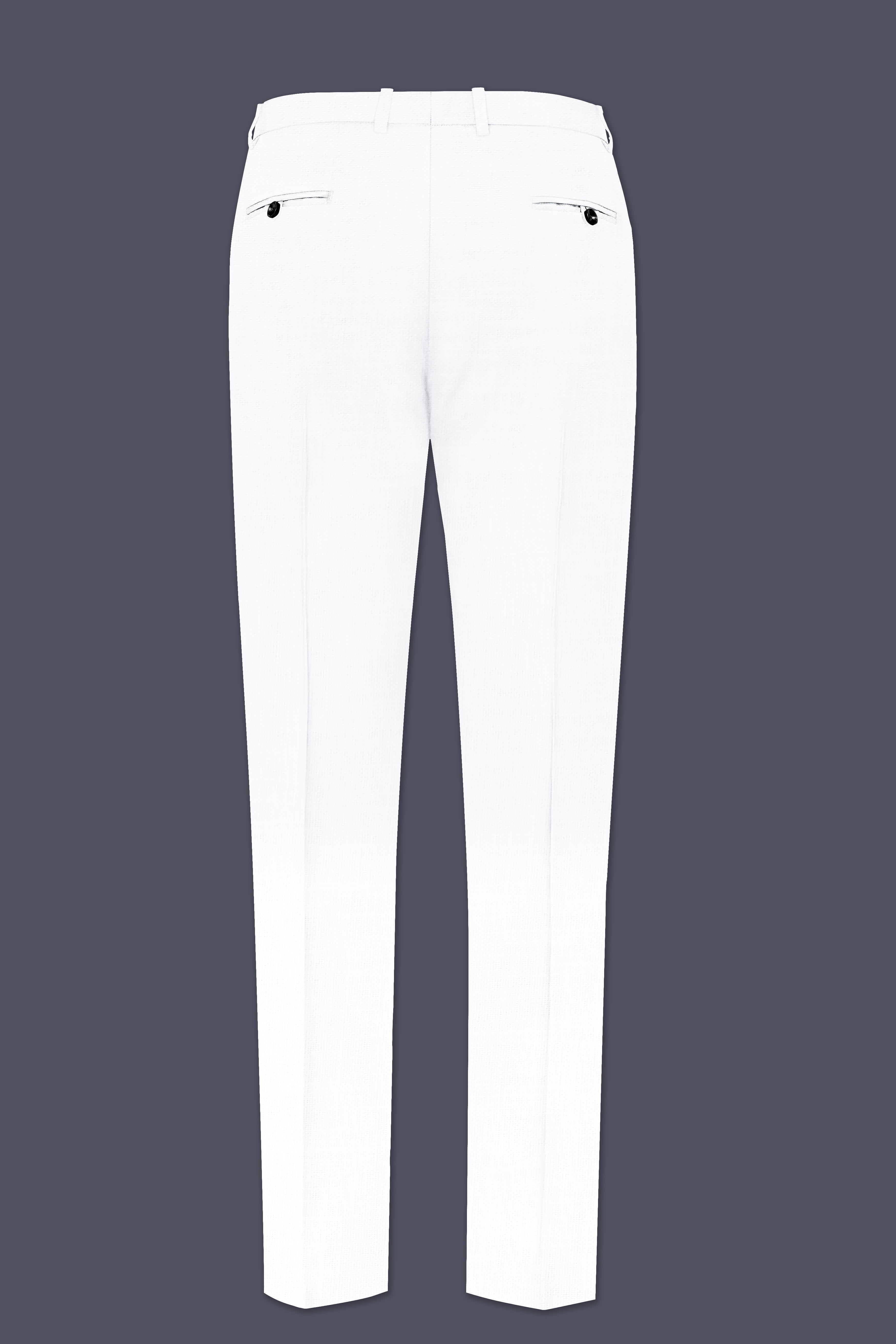 Bright White Solid Bandhgala Luxurious Linen Suit