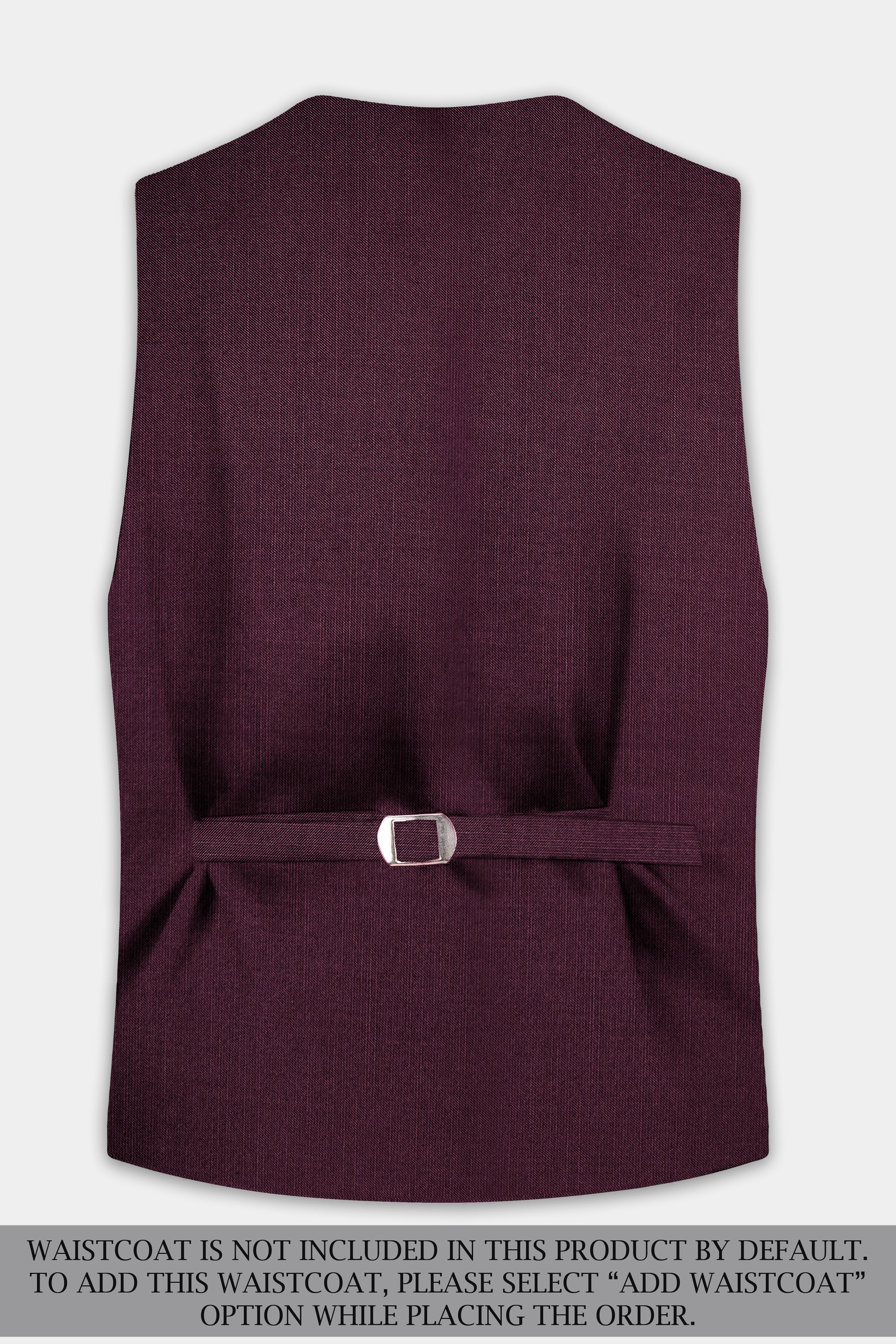 Merlot-Bistre Wine Maroon Solid Wool Rich Single Breasted Stretchable traveler Suit