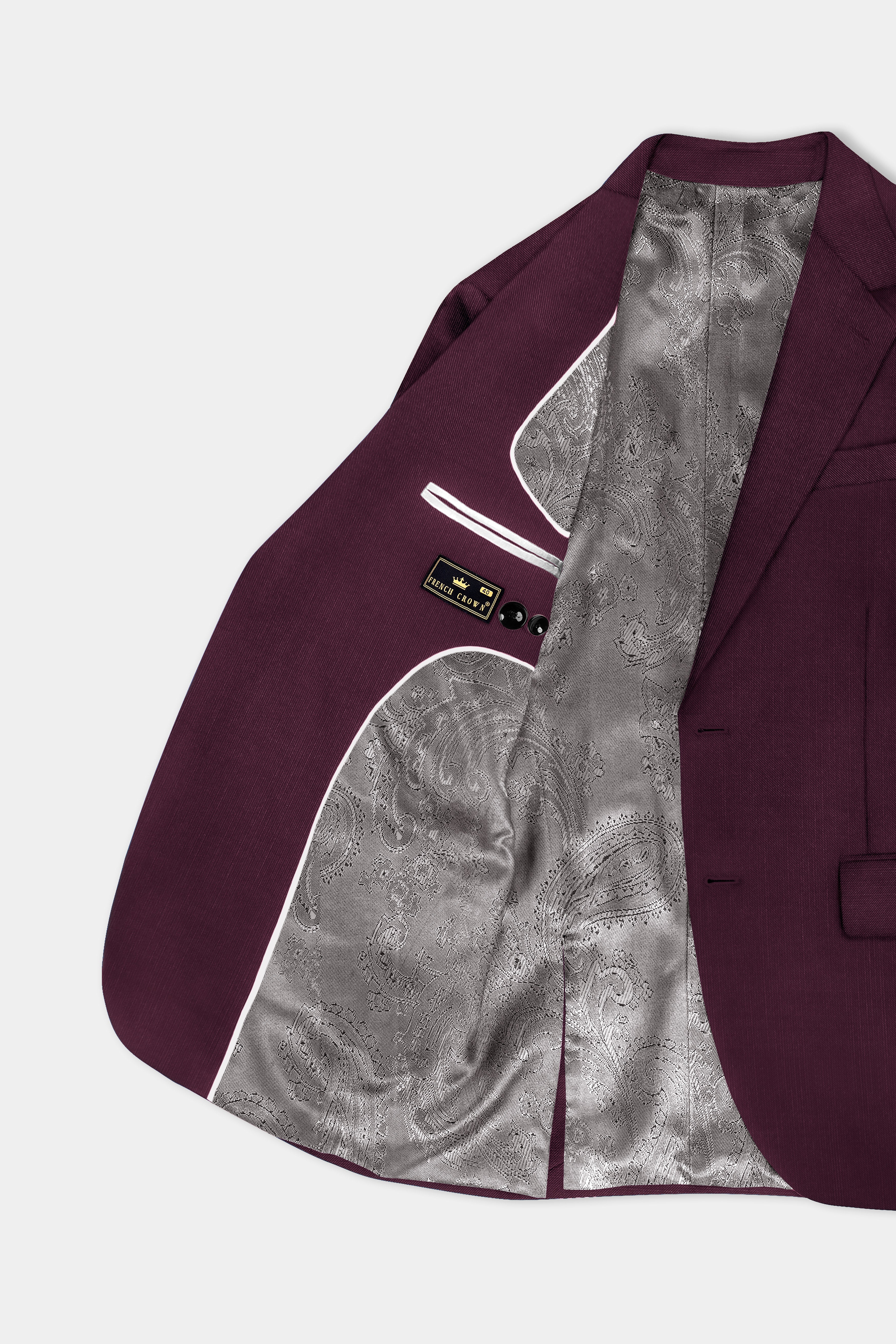 Merlot-Bistre Wine Maroon Solid Wool Rich Single Breasted Stretchable traveler Suit