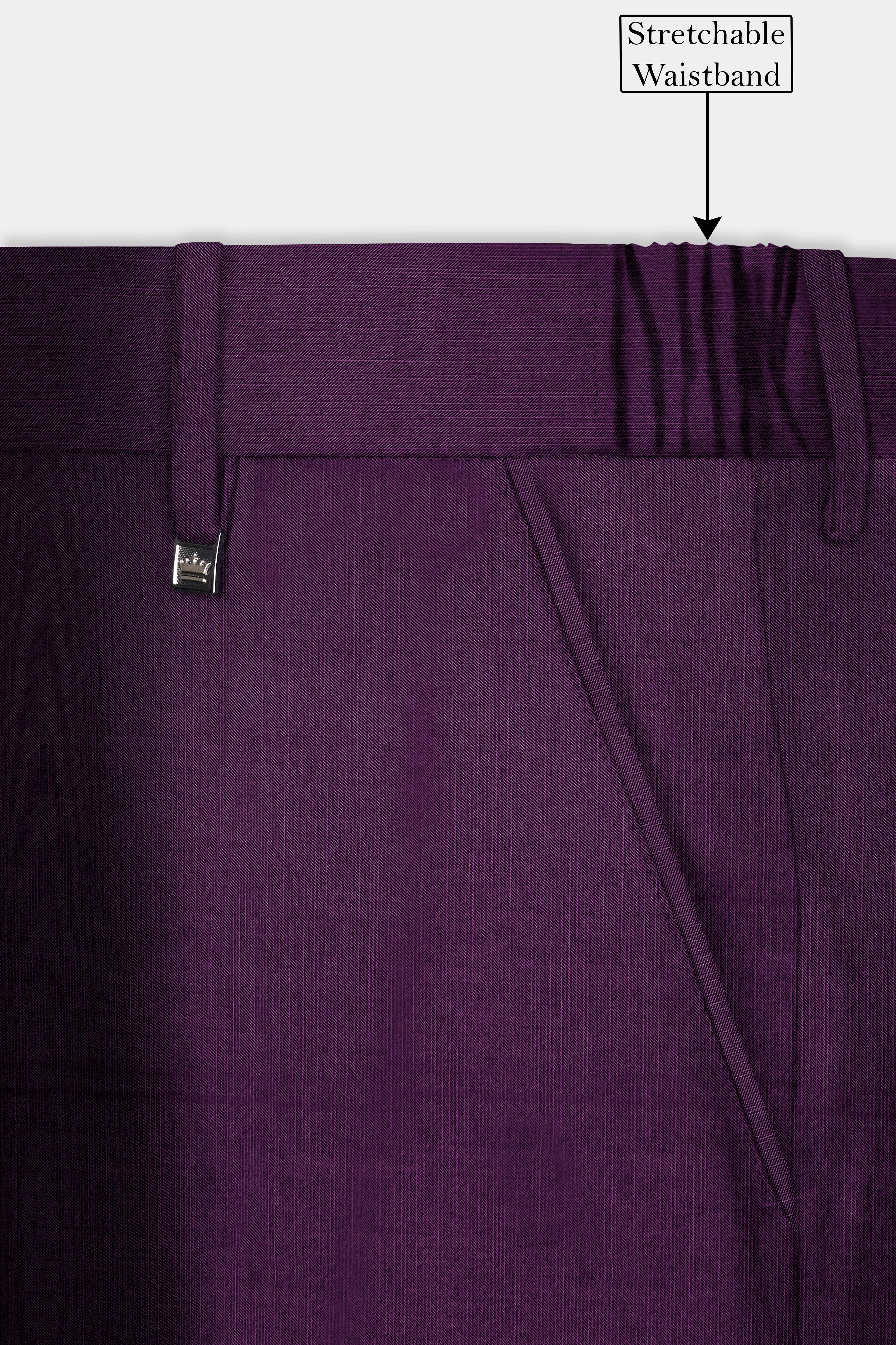 Orchid-Grape Purple Solid Wool Rich Single Breasted Slight Stretch Suit