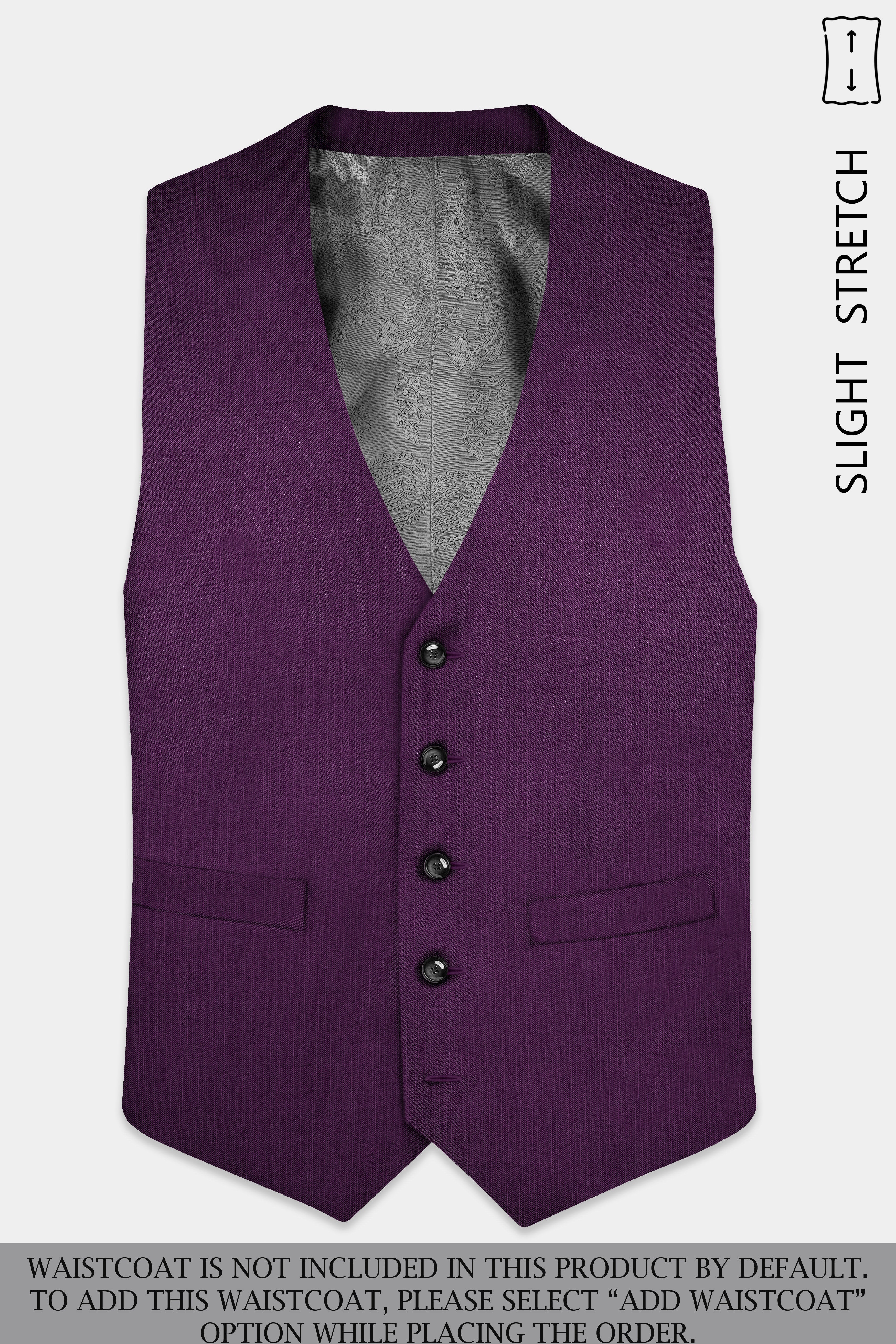 Orchid-Grape Purple Solid Wool Rich Single Breasted Slight Stretch Suit