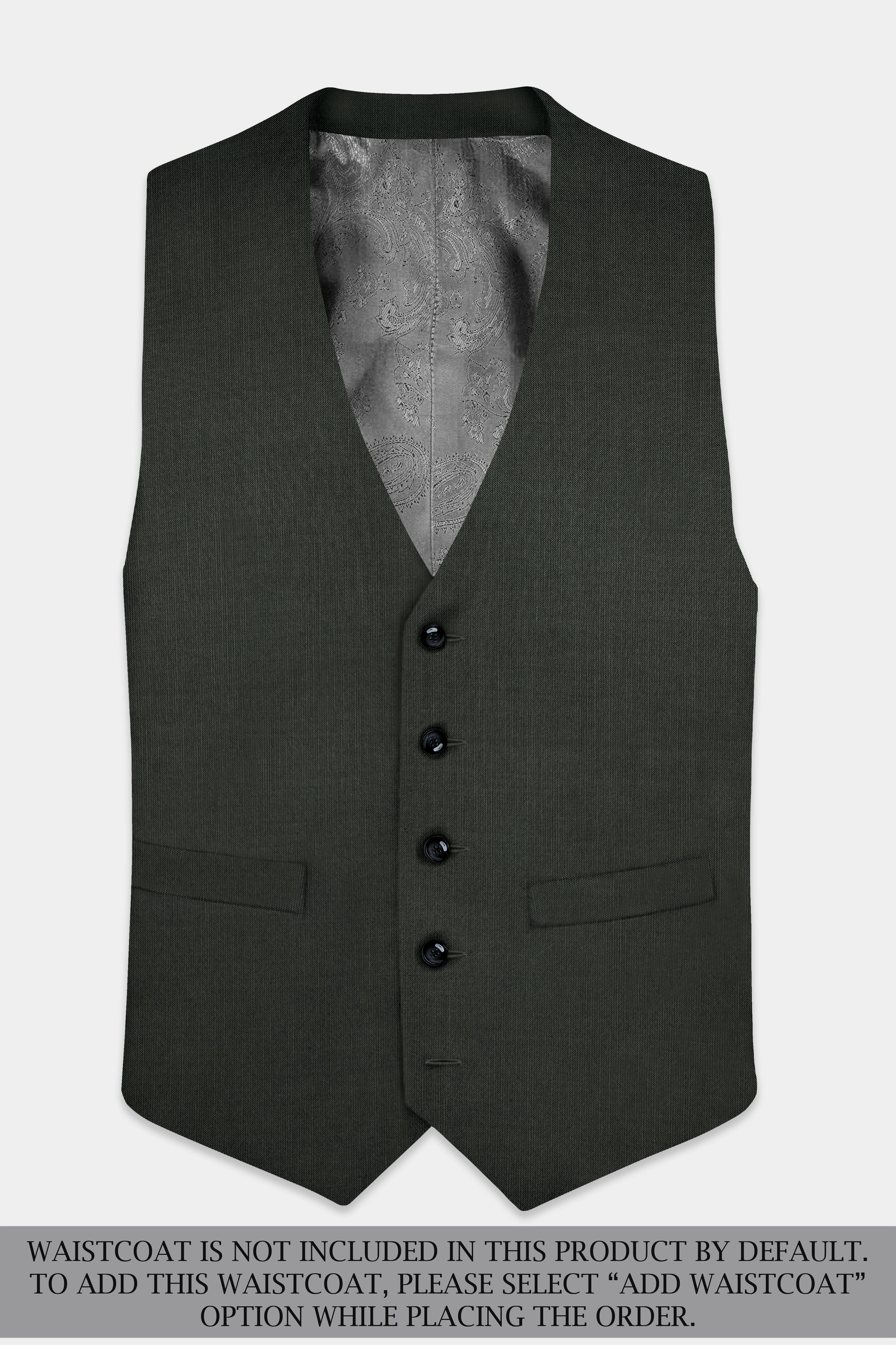 Shafton-Mine Shaft Green Solid Wool Rich Single Breasted Slight Stretch Suit