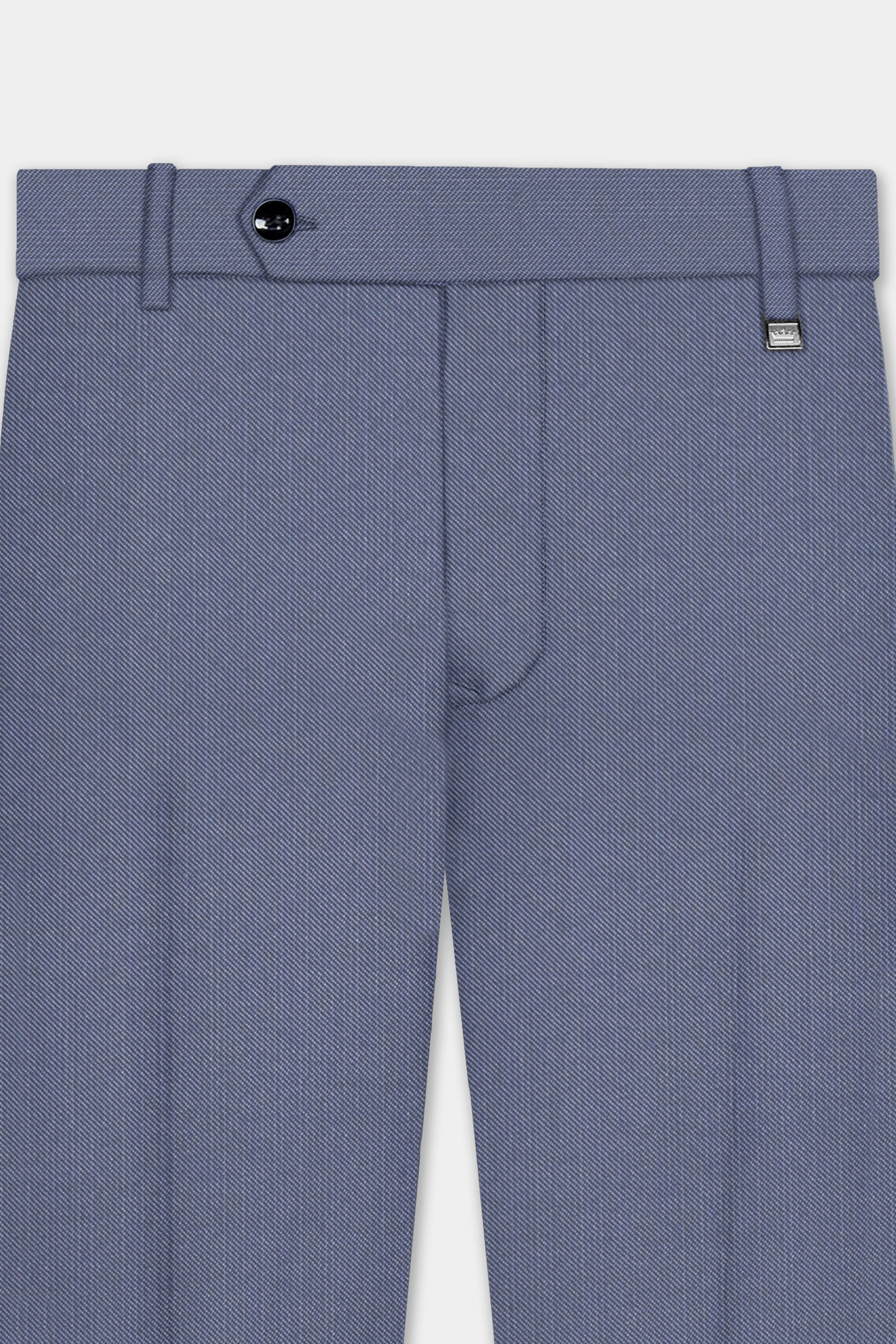 Zenith-Comet Blue Solid Wool Rich Single Breasted Stretchable traveler Suit