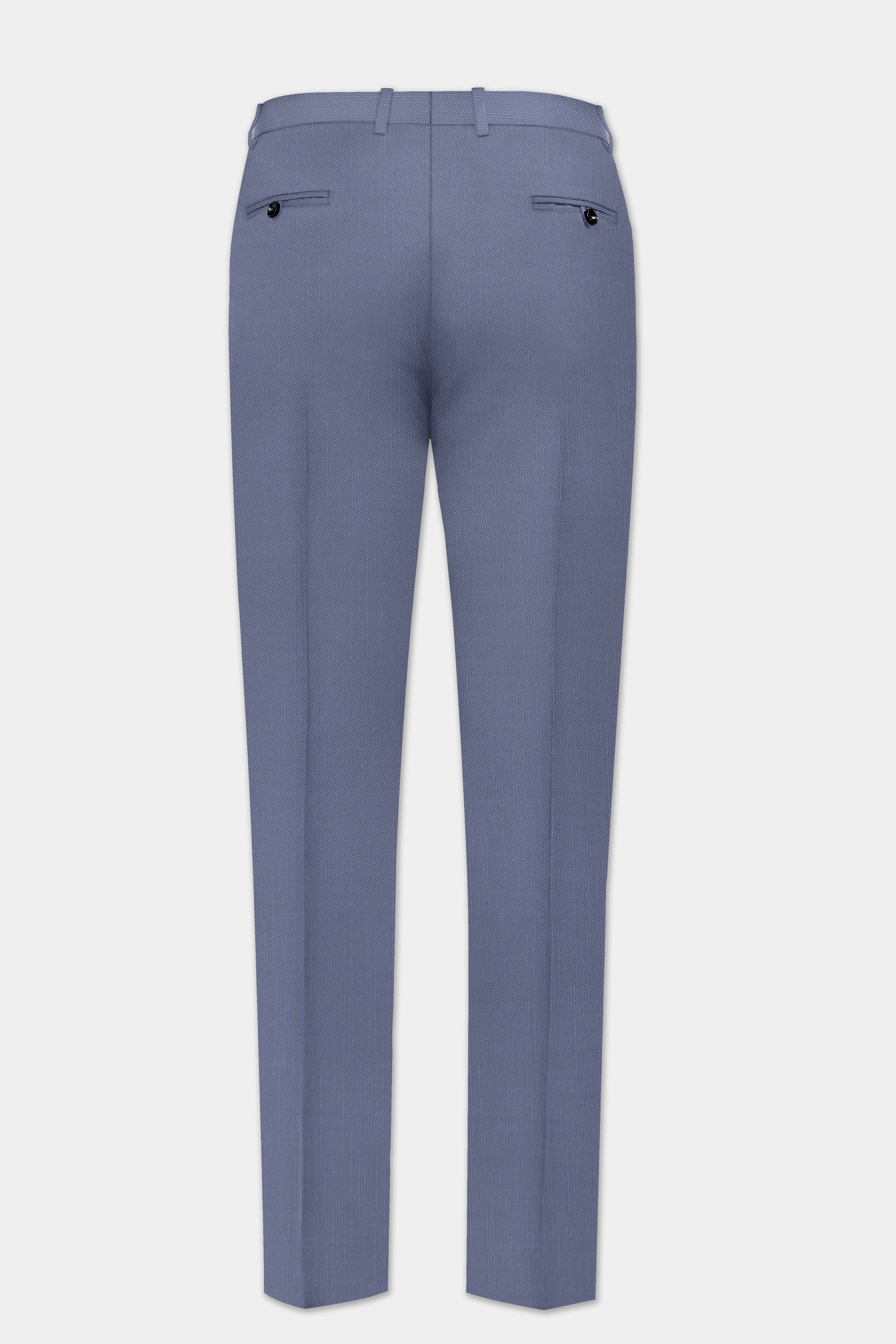 Zenith-Comet Blue Solid Wool Rich Single Breasted Stretchable traveler Suit