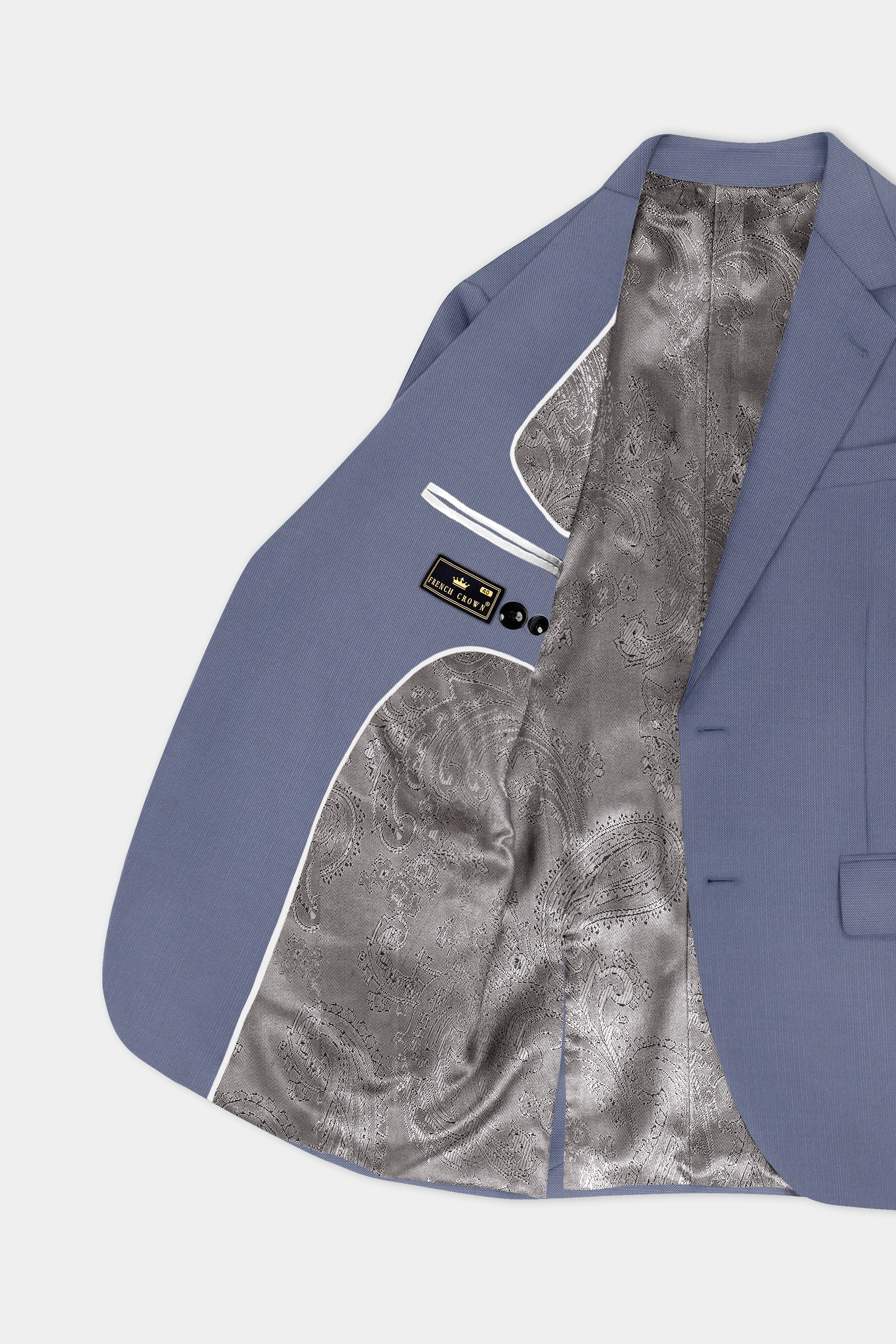 Zenith-Comet Gray Solid Wool Rich Single Breasted Slight Stretch Suit