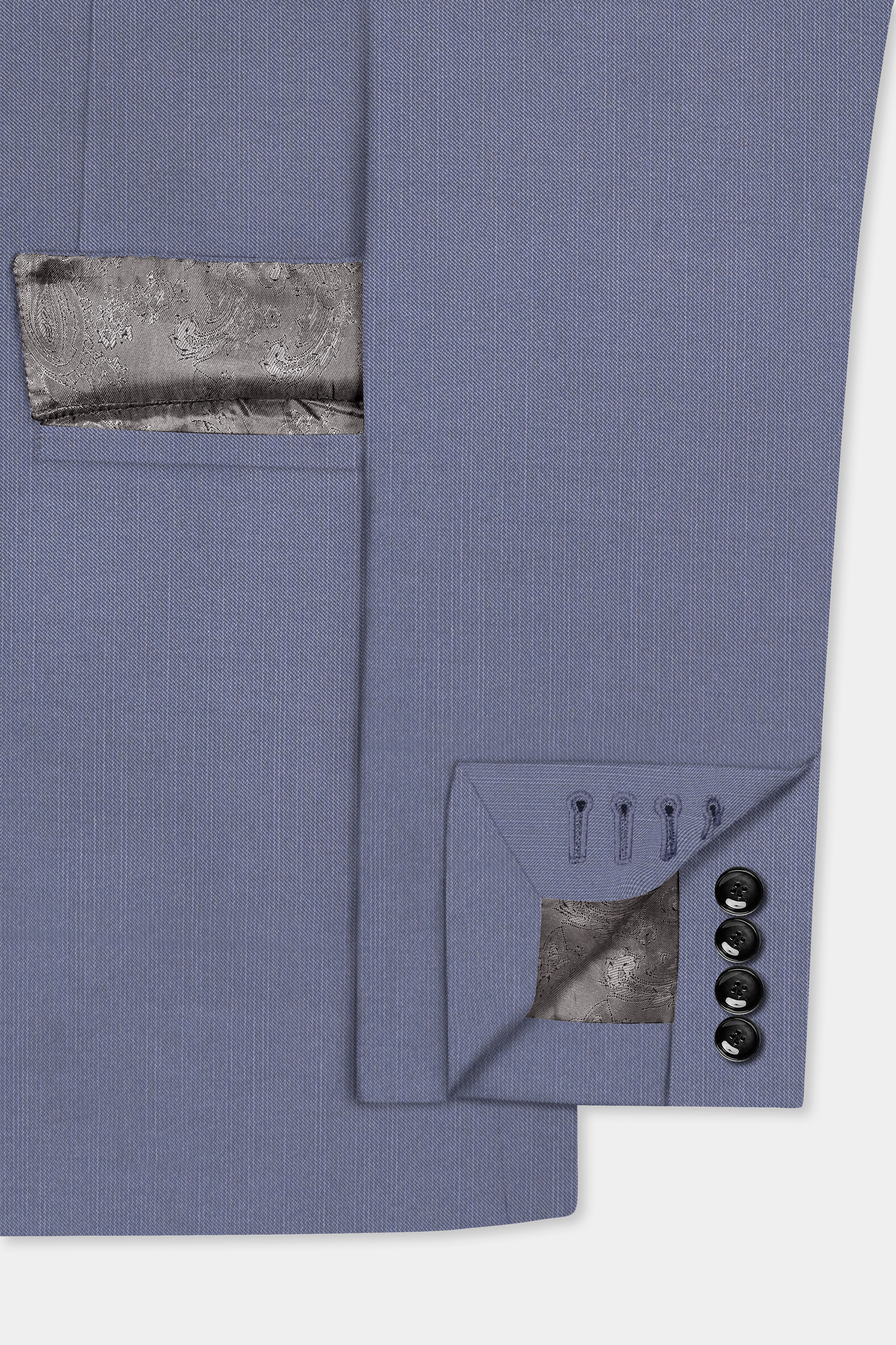 Zenith-Comet Blue Solid Wool Rich Single Breasted Stretchable traveler Suit
