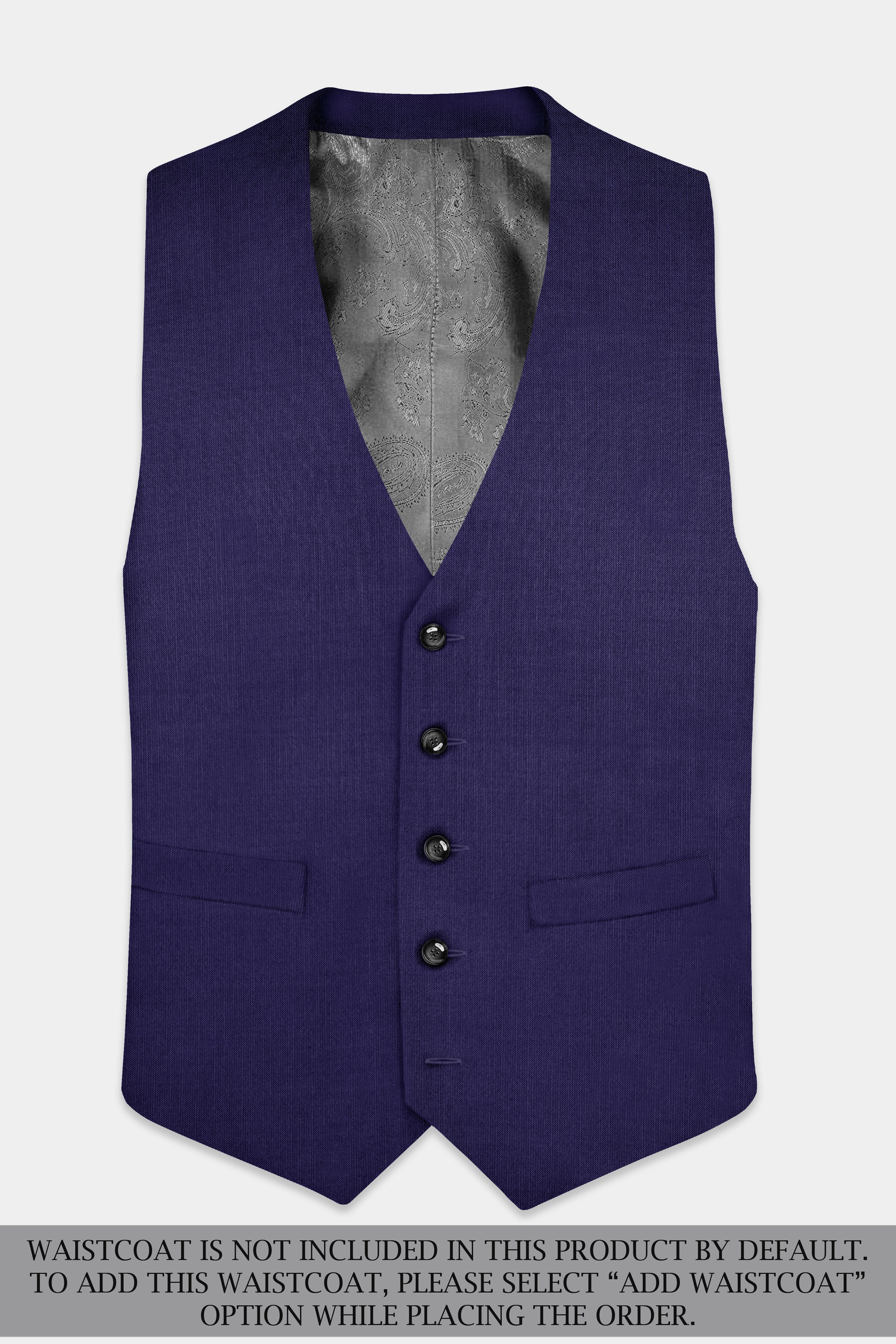 Triton-Martinique Blue Solid Wool Rich Single Breasted Stretchable traveler Suit